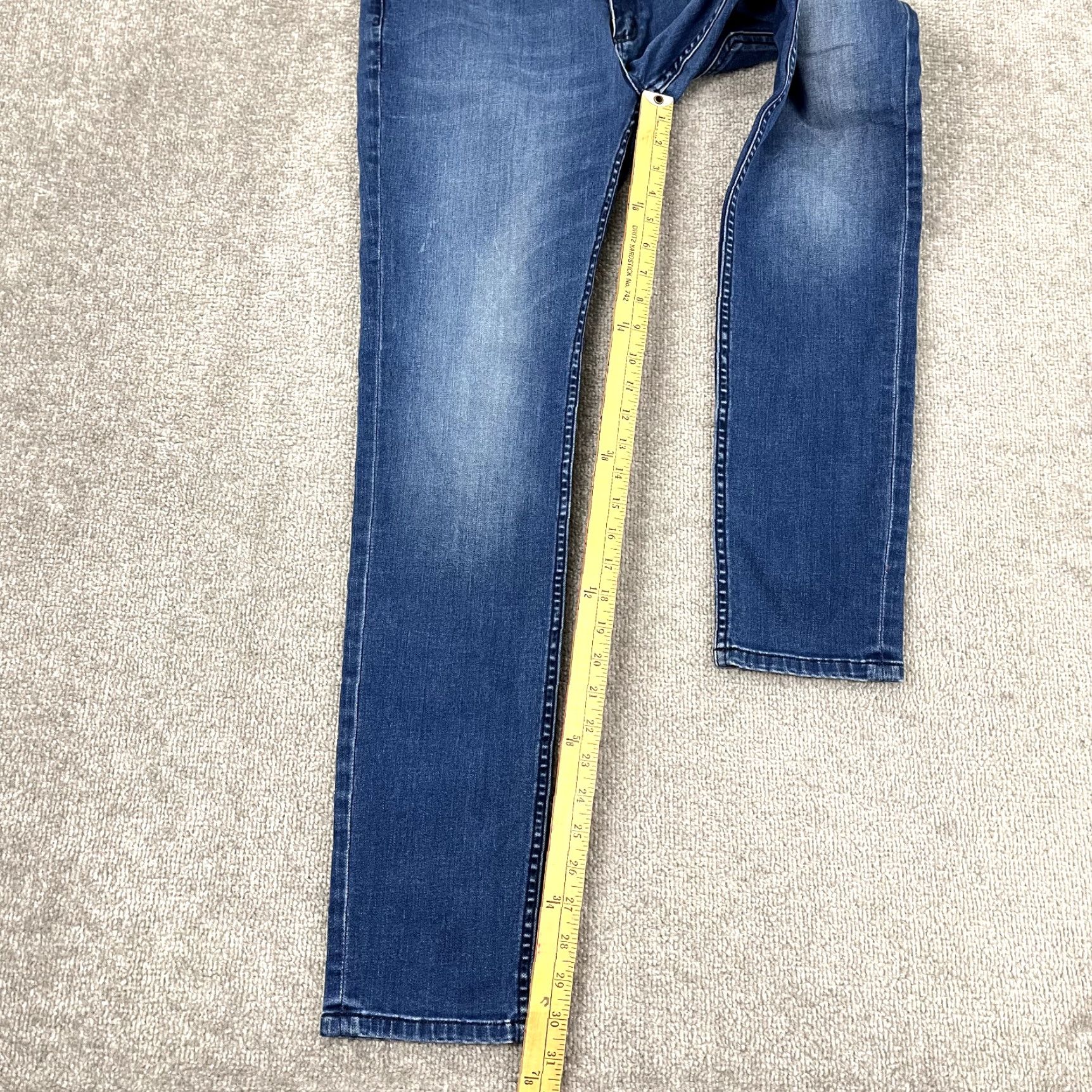 Denime ROLLAS Jeans Mens 32 x 32 (Fits 31x31) Stinger Skinny Fit Stretch Blue Denim Size US 32 / EU 48 - 6 Thumbnail