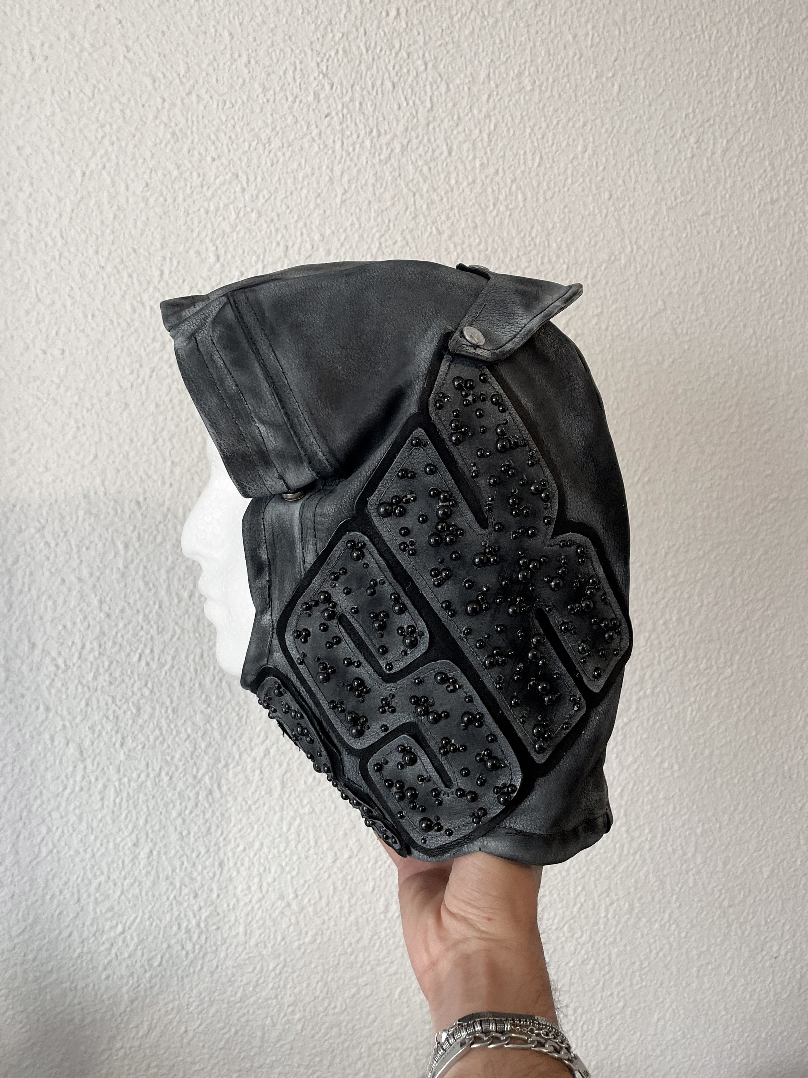 Handmade × Leather DR.SK'hood Black leather skimask Size ONE SIZE - 3 Thumbnail