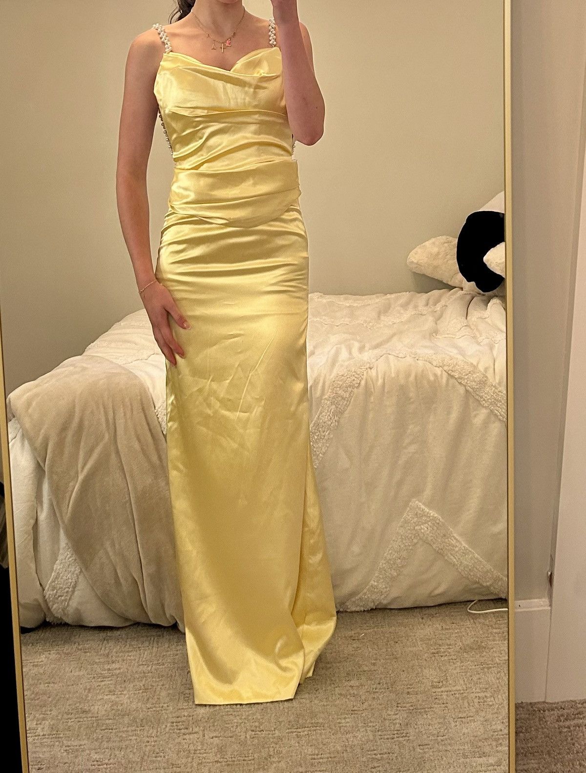 Other Preppy dress yellow maxi dress with pearl straps size 000 Size XXS / US 00 / IT 34 - 1 Thumbnail