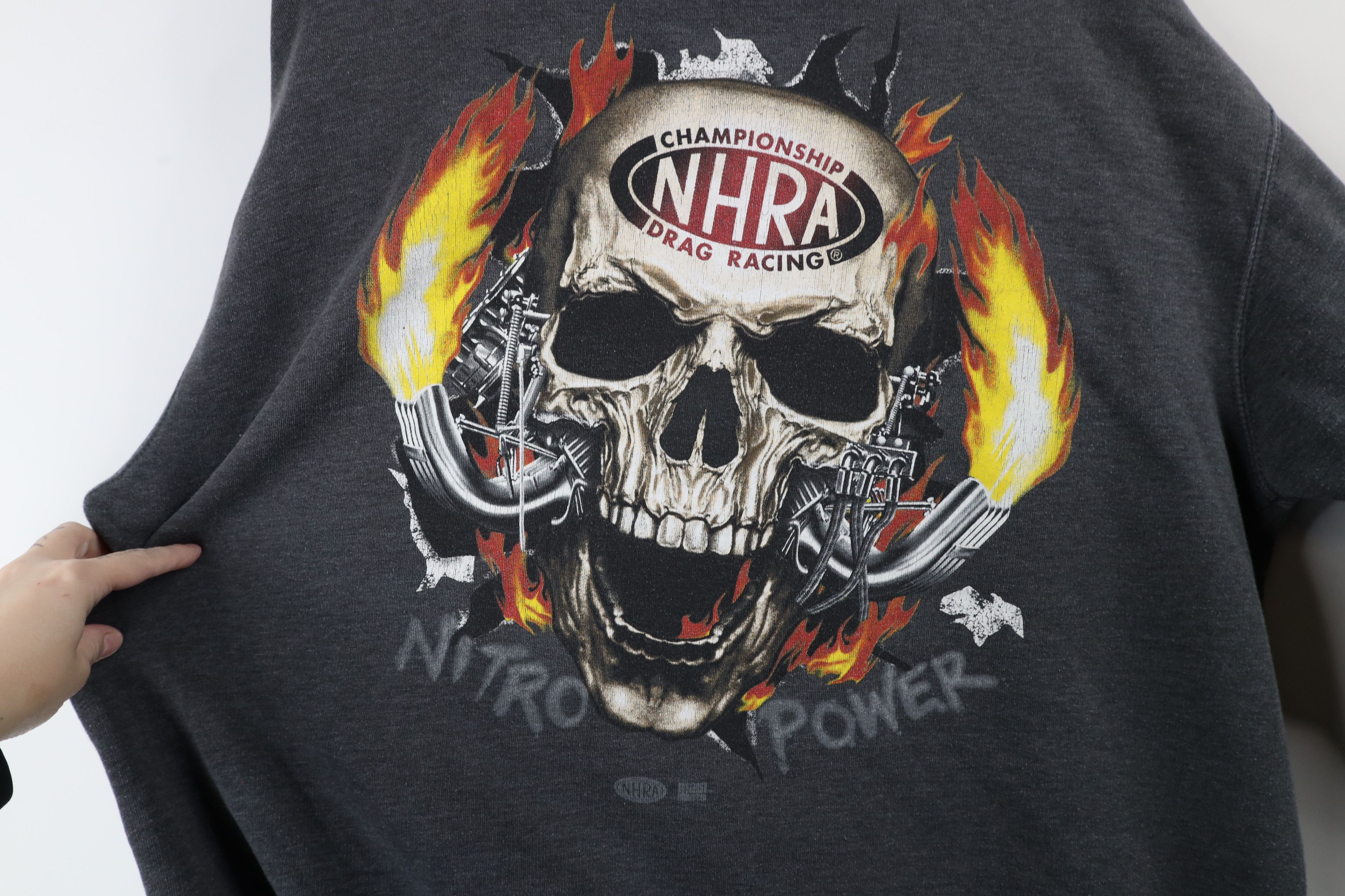 Vintage Vintage Championship Racing Skull Fire Hoodie Sweatshirt Size US XXL / EU 58 / 5 - 10 Thumbnail