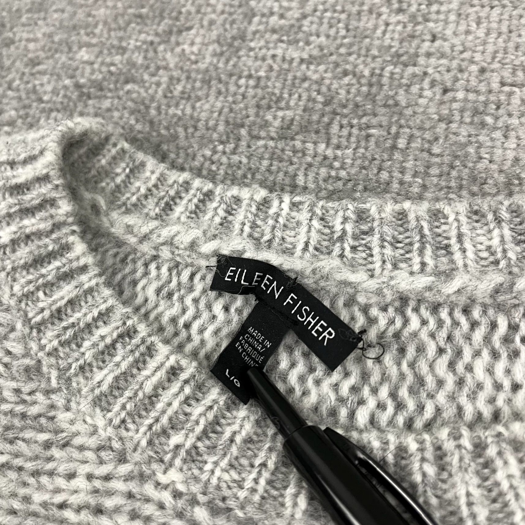 Eileen Fisher Eileen Fisher Sweater Womens Large Gray Wool Alpaca Asymmetric Soft Knit Minimal Size L / US 10 / IT 46 - 2 Thumbnail