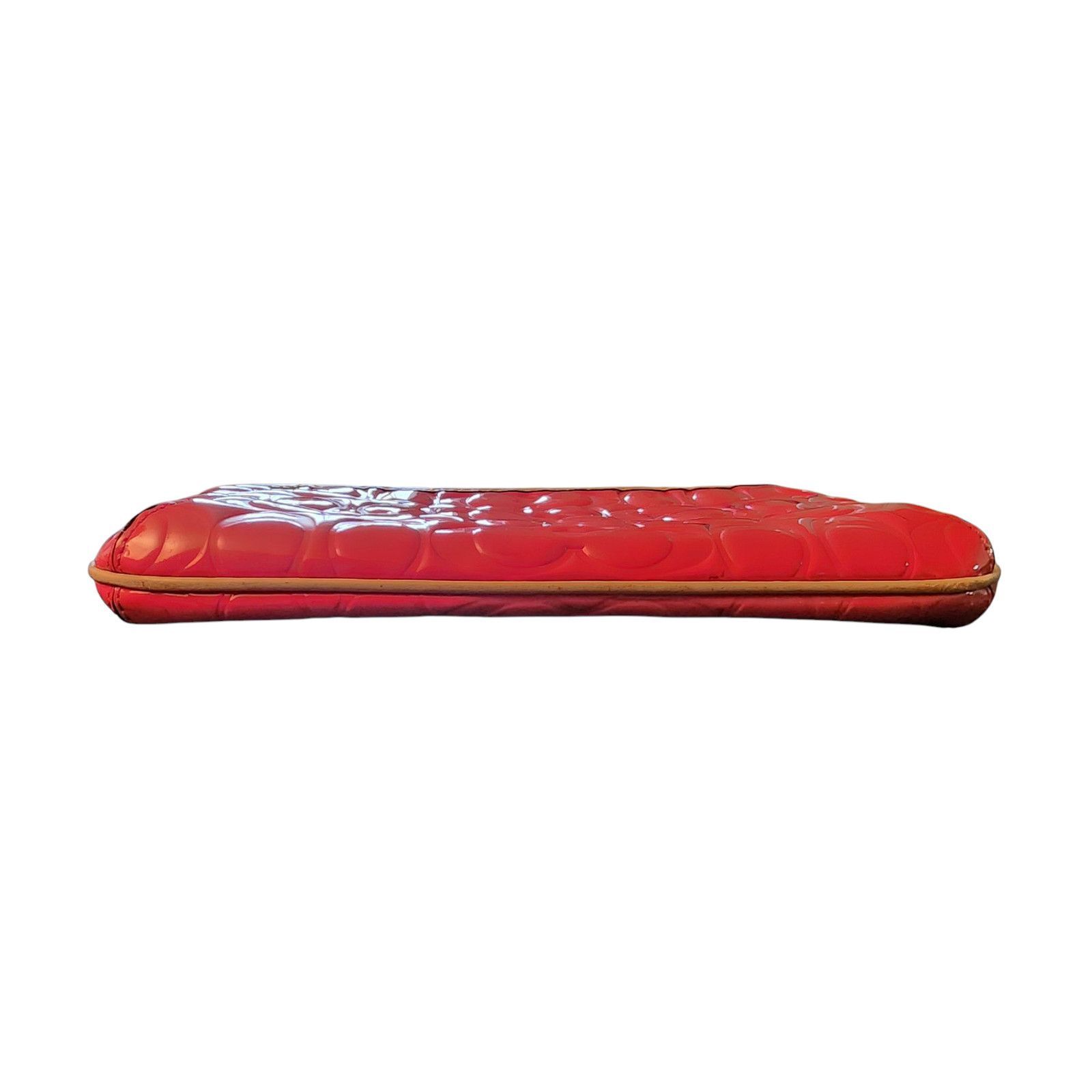 Coach Coach Patent Leather Embossed Clutch Pouchette Wristlet Pink Size ONE SIZE - 3 Thumbnail