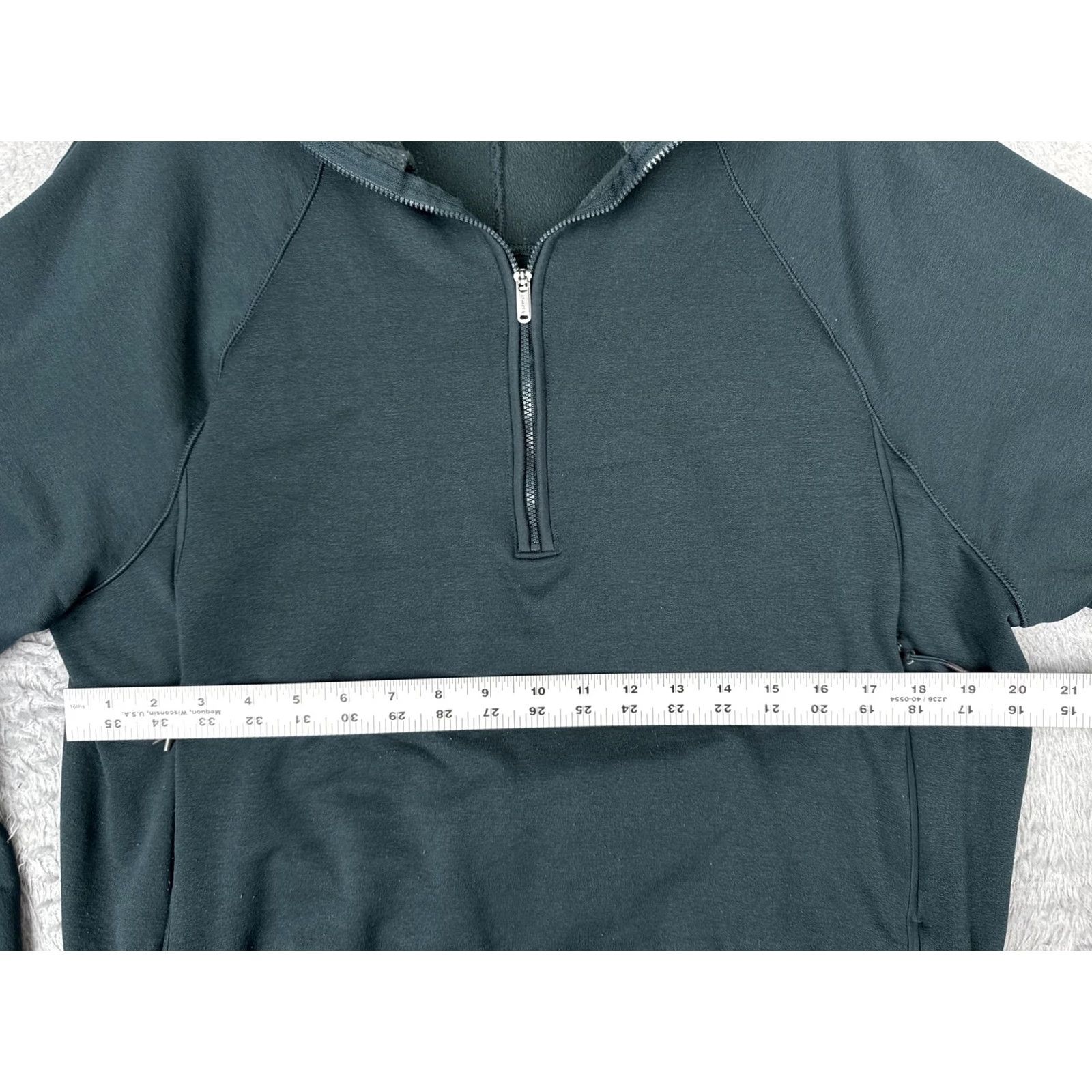 Athleta Athleta Fleece Pullover Womens L Green 1/4 Zip Mock Neck Pockets Sweatshirt Size L / US 10 / IT 46 - 7 Thumbnail