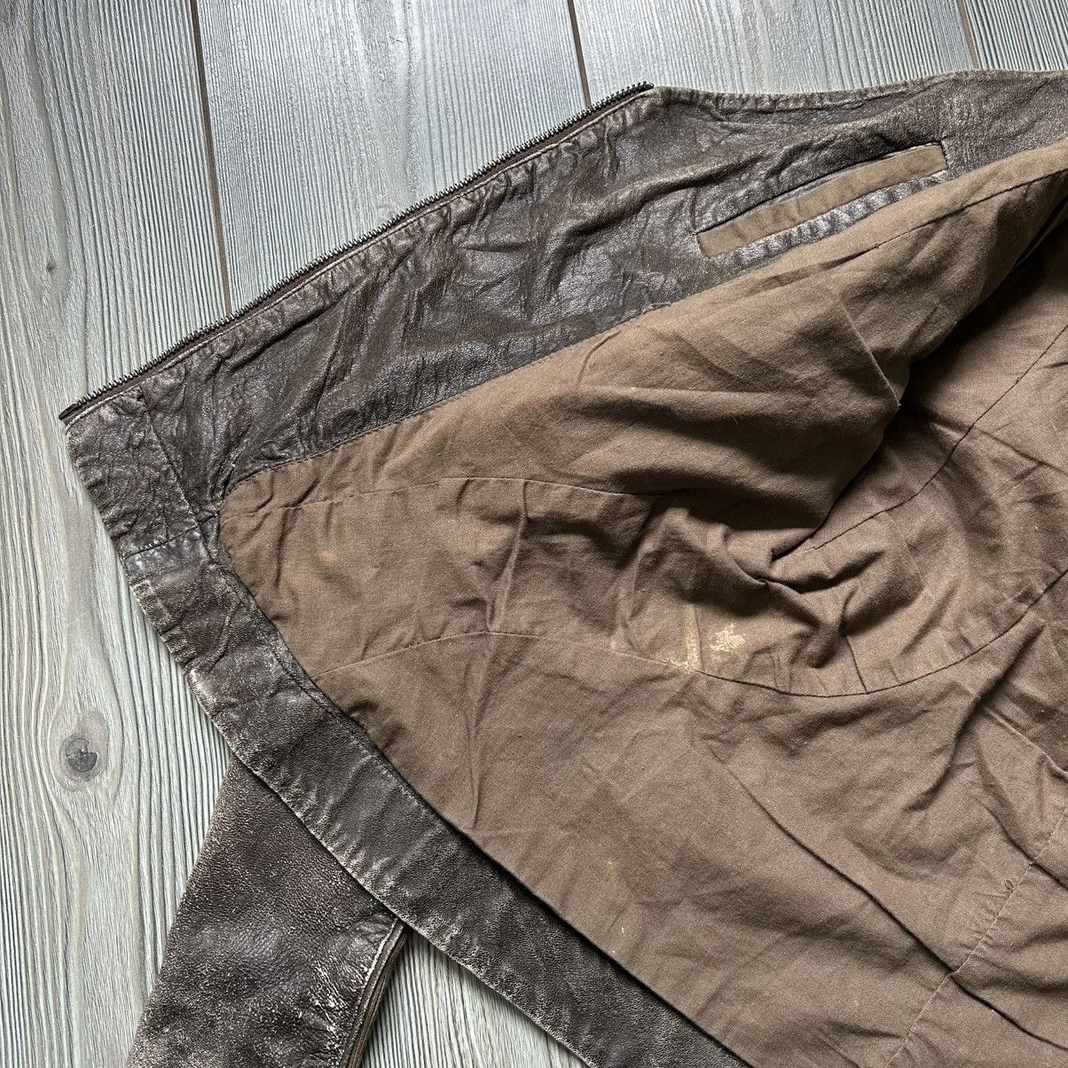 Allsaints Allsaints Faded Asymmetric Rick Owens Vibe Leather Jacket Size S / US 4 / IT 40 - 20 Thumbnail