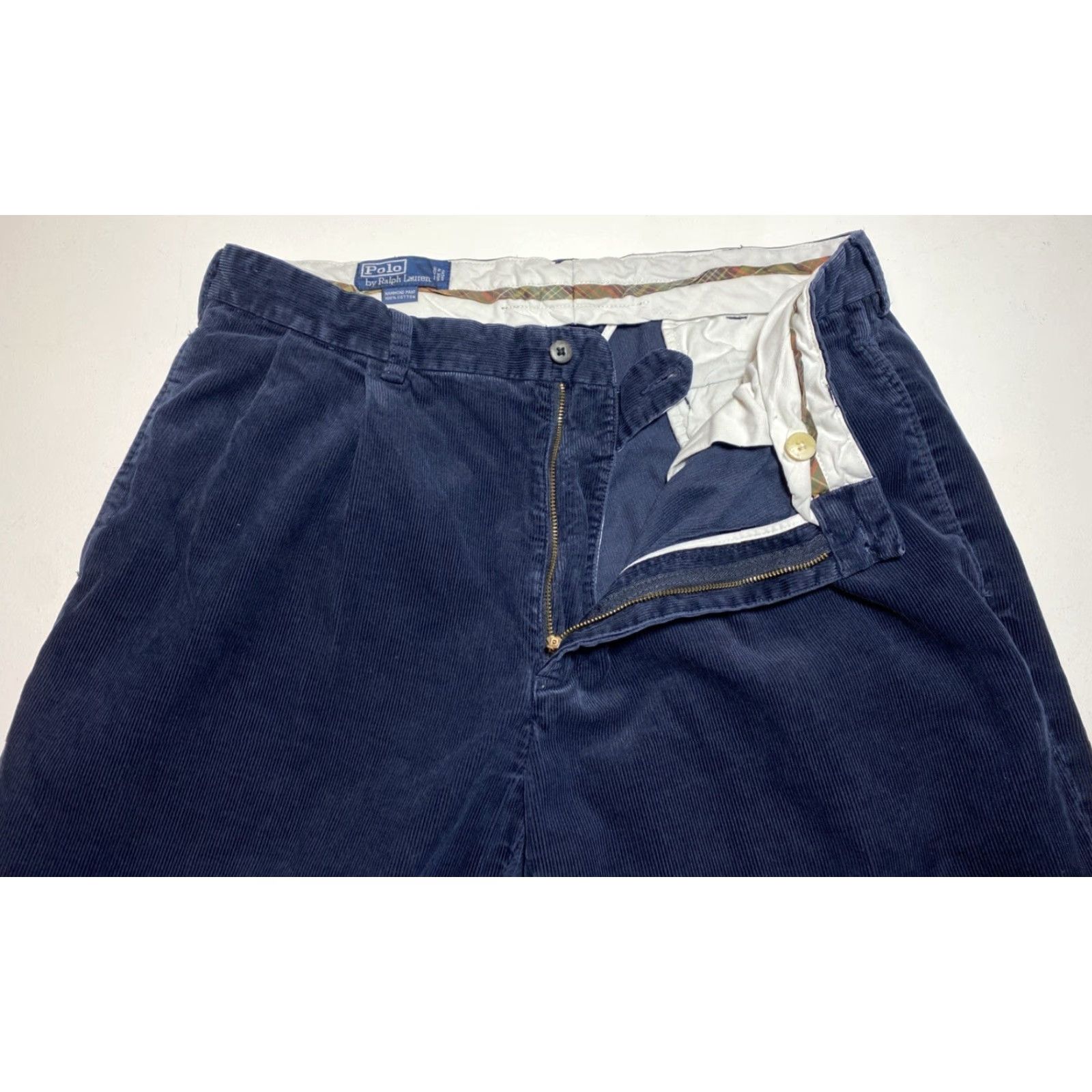 Polo Ralph Lauren Polo Ralph Lauren Men's Corduroy Hammond Pant Vintage 36x32 Navy Chino Pleated Straight Relaxed Size US M / EU 48-50 / 2 - 5 Thumbnail