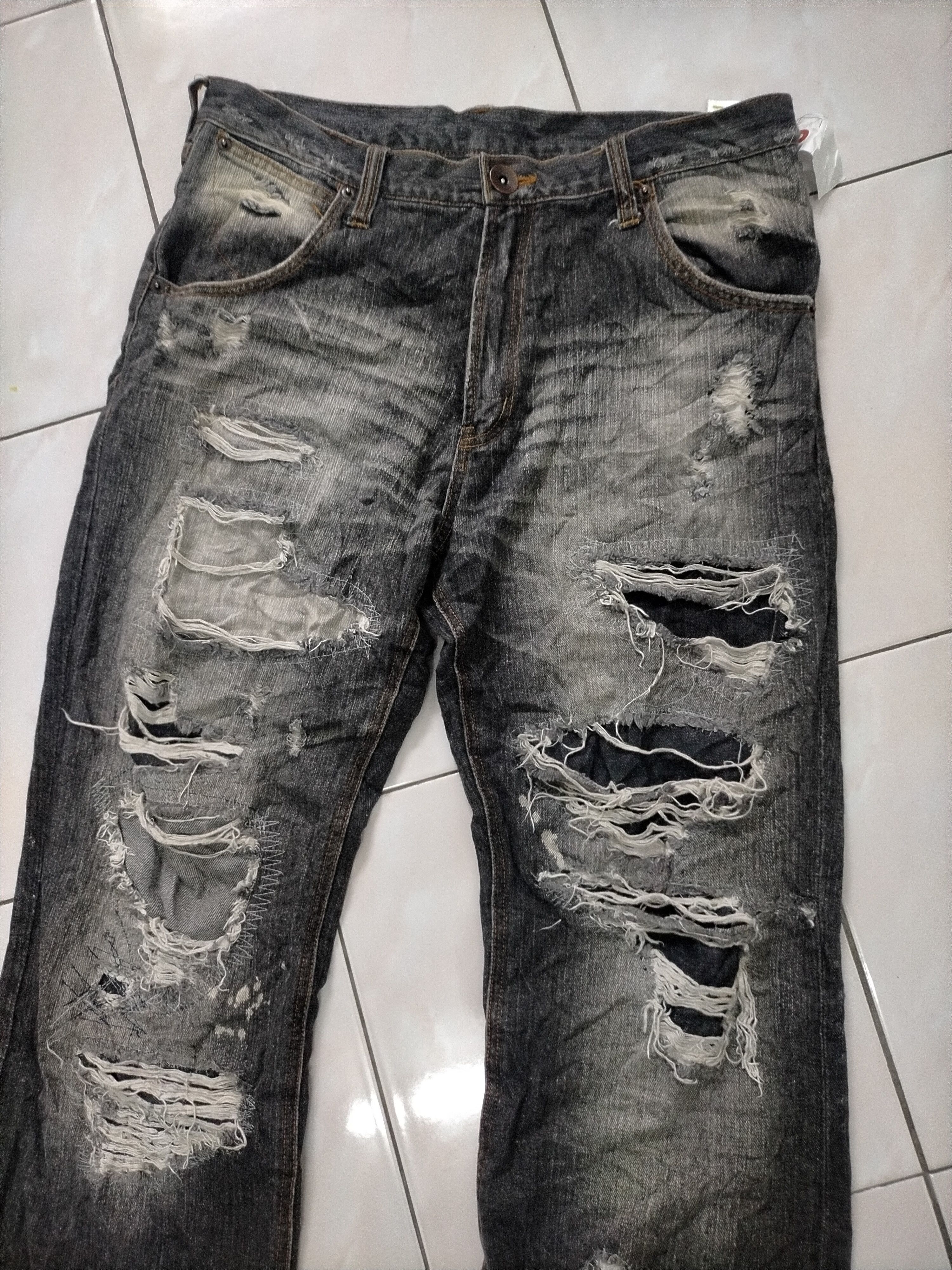 If Six Was Nine 🔥 Insane 🔥Japanese Distressed Flare Mudwash Jeans Size US 33 - 3 Thumbnail