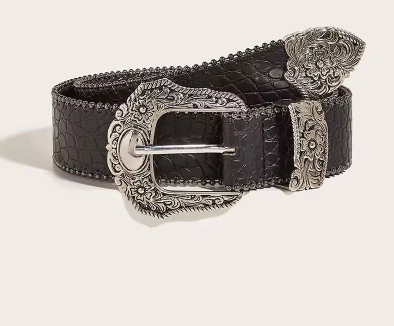 Cowboy Equipment × Leather american western silver snakeskin pu leather belt Size ONE SIZE - 1 Thumbnail