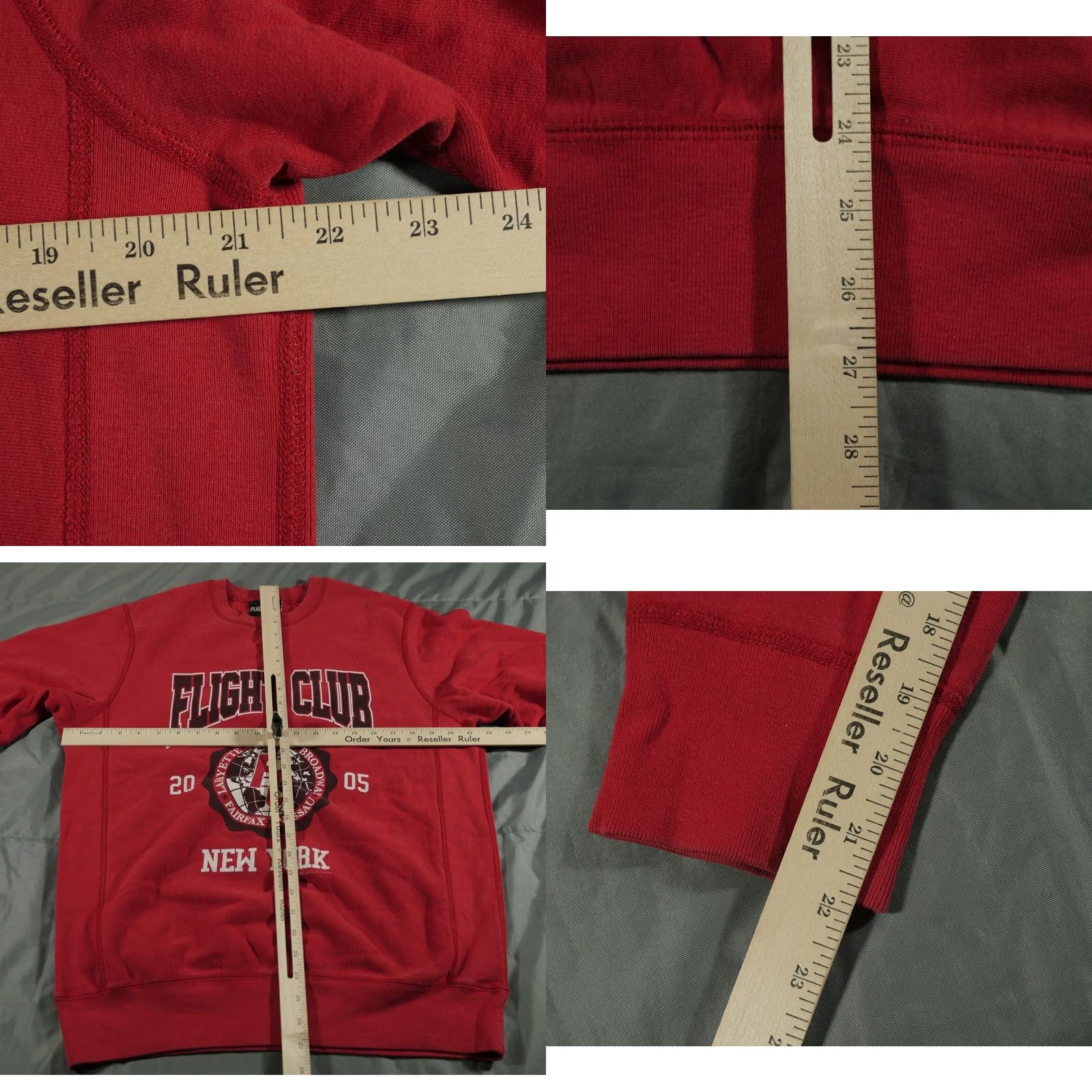 Spell VINTAGE Flight Club Sweatshirt Mens M Red New York Spell Out Crest Pullover FC Size US M / EU 48-50 / 2 - 8 Thumbnail