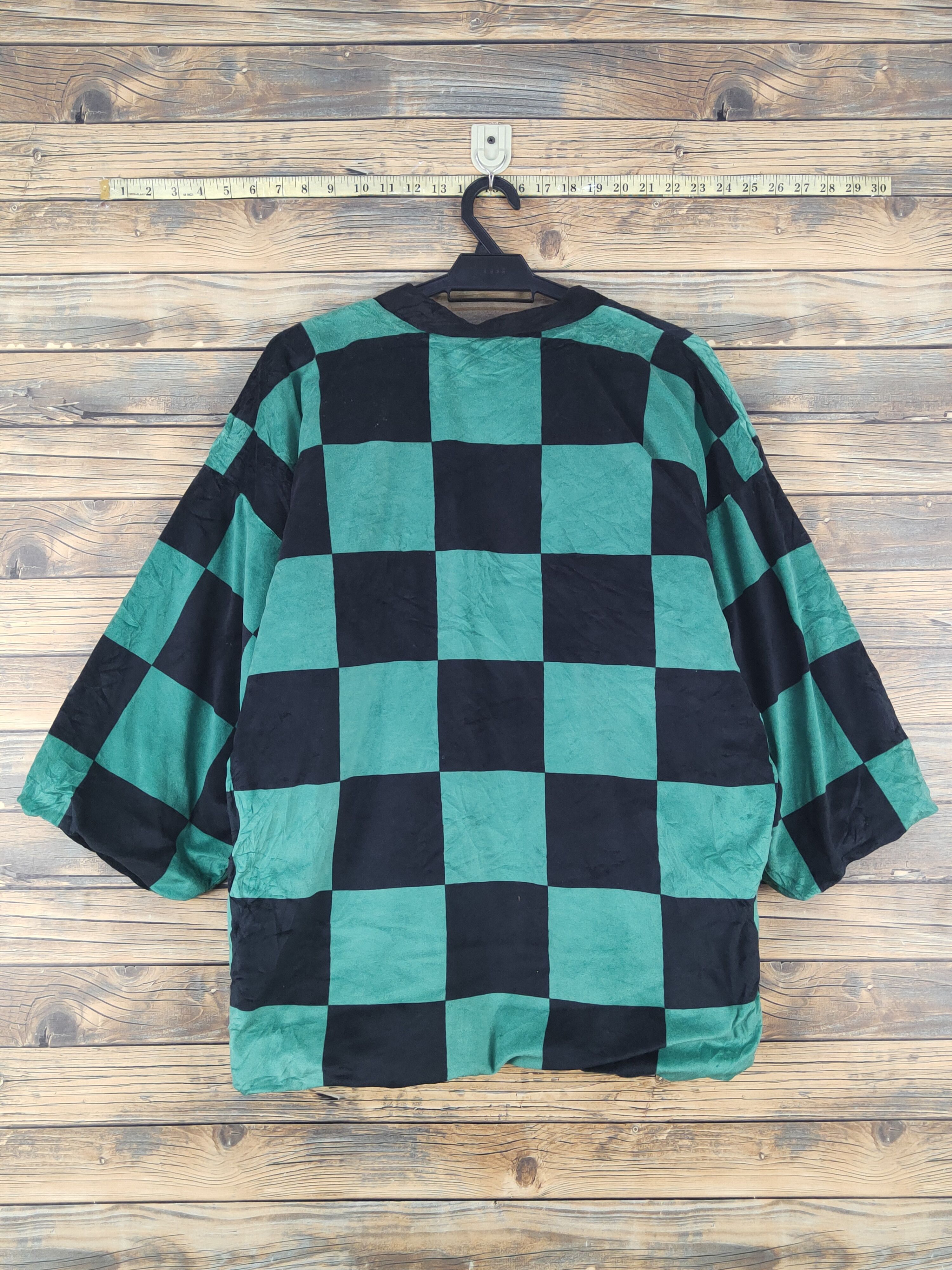 Japanese Brand × Vintage Japanese Brand Green Black Kimono Cardigan Size US M / EU 48-50 / 2 - 7 Thumbnail