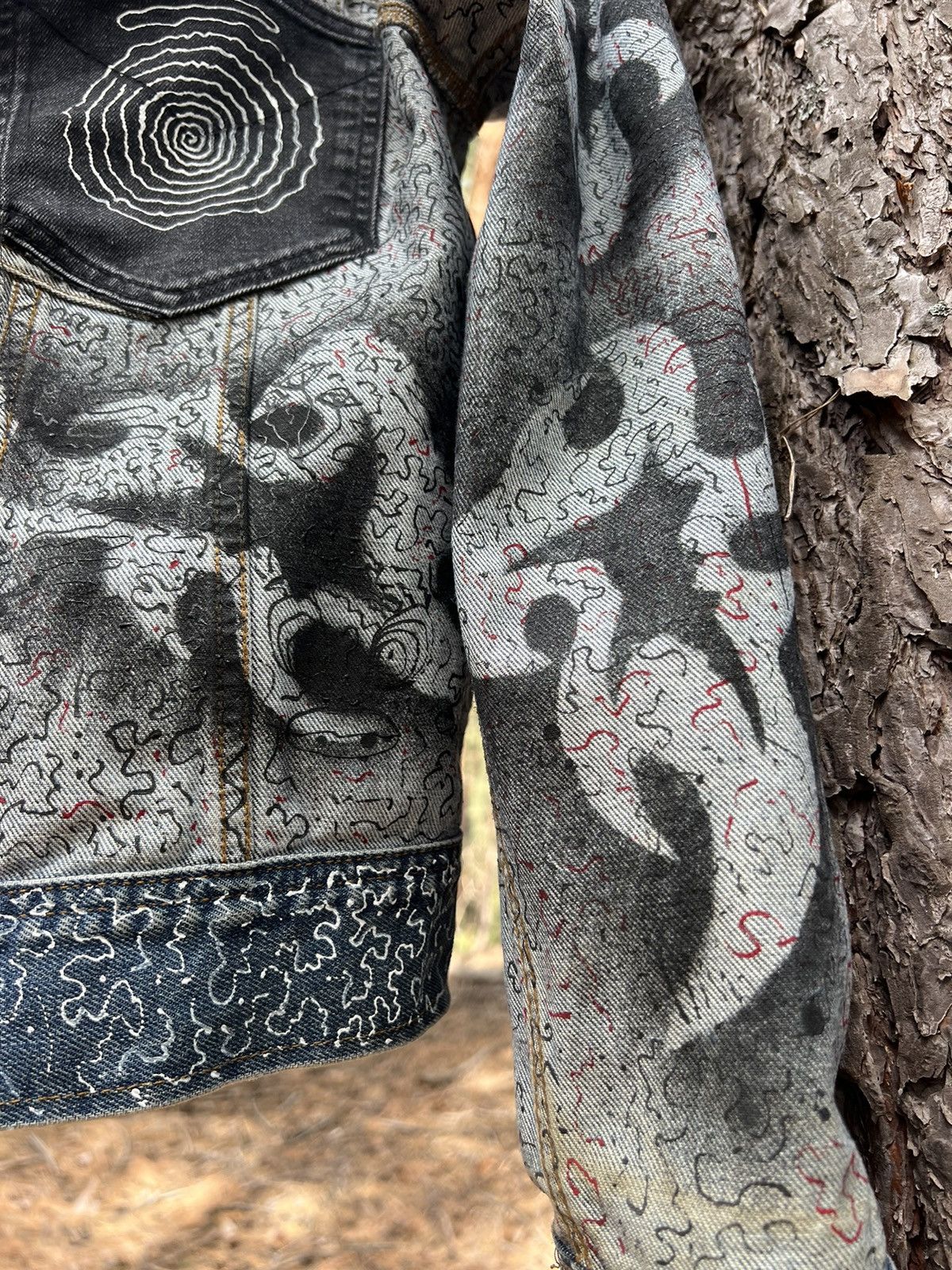 Other Custom ethnical bilateral distressed denim jacket Size US L / EU 52-54 / 3 - 10 Thumbnail