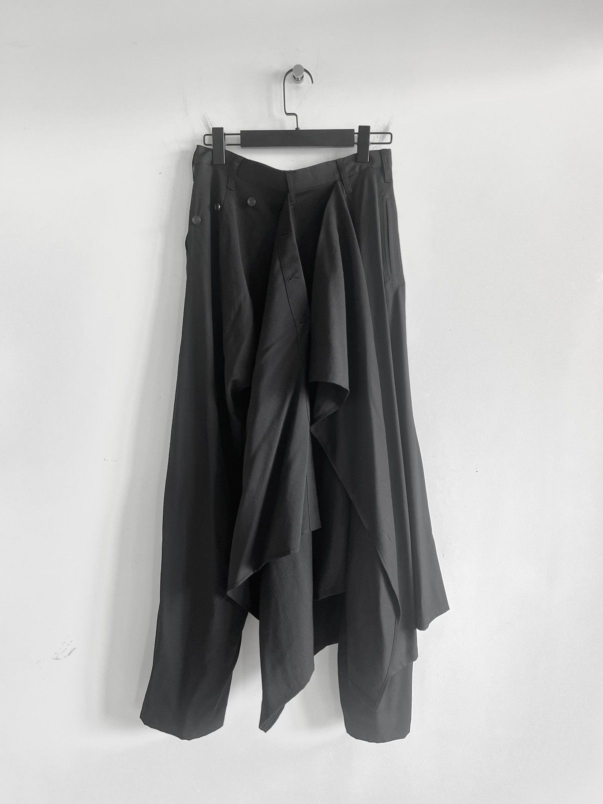 Yohji Yamamoto Yohji Yamamoto - W/Gabardine Layer Wrap Pants Size US 32 / EU 48 - 3 Thumbnail
