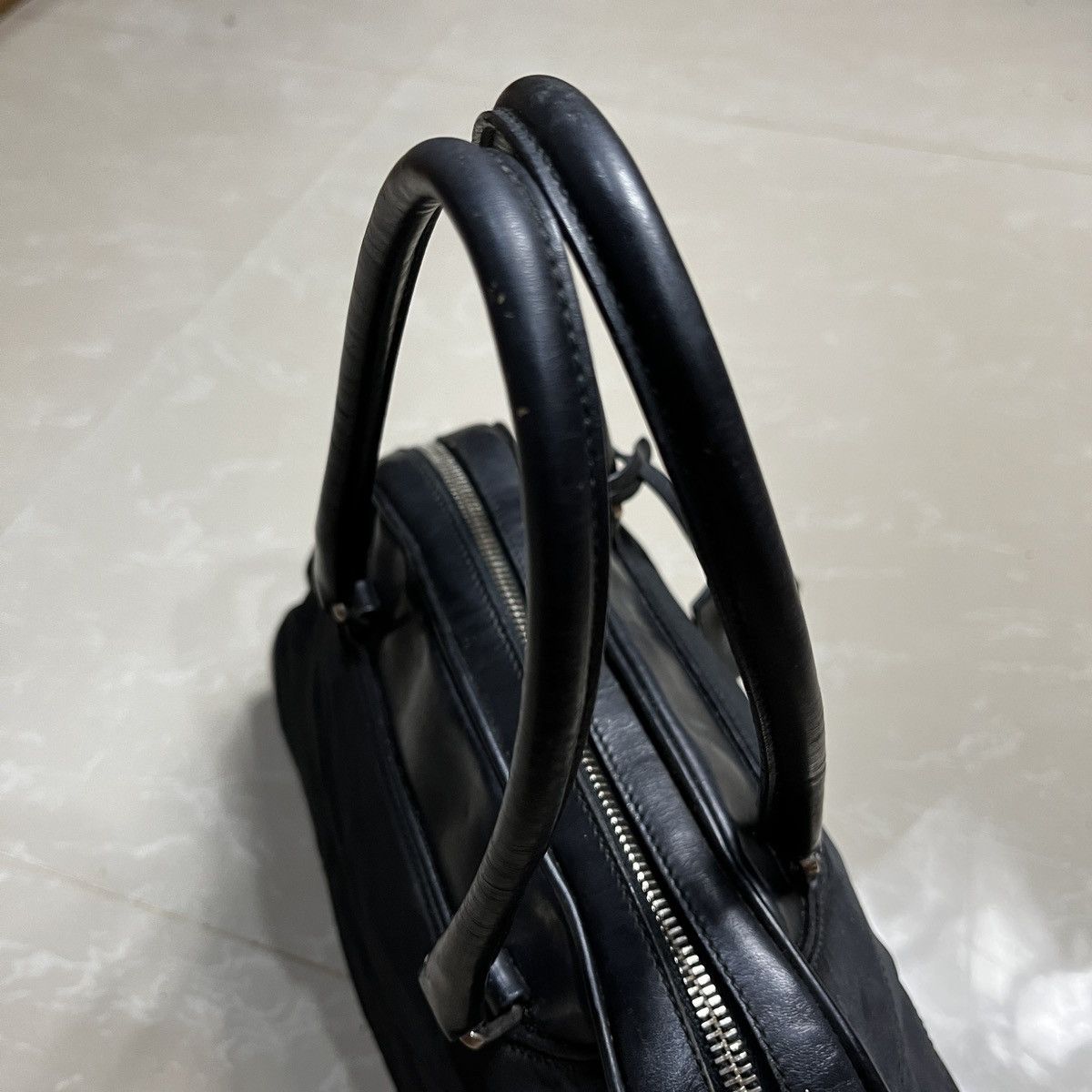Prada Prada Black Vitello Trimmed Tessuto Bowling Bag Size ONE SIZE - 8 Thumbnail