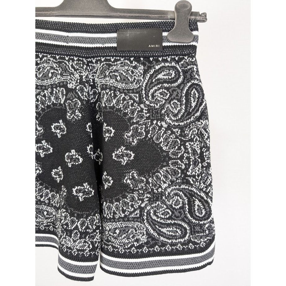 Amiri o1rshd1 Bandana B-Ball Shorts in Black/Grey Size US 28 / EU 44 - 12 Thumbnail