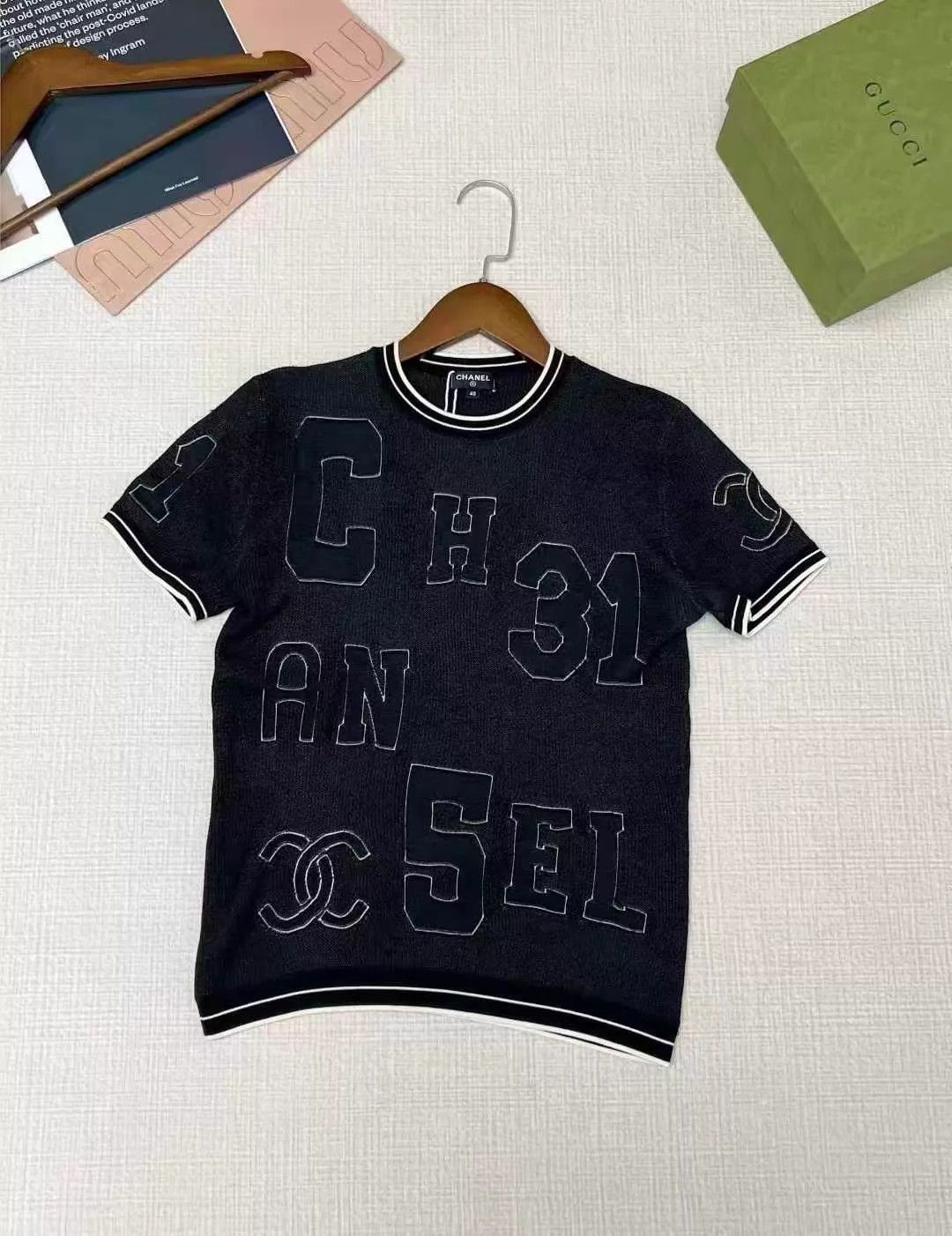 Chanel Chanel Beach Collection Knit Logo Half-Sleeve Top Size 40 Size M / US 6-8 / IT 42-44 - 1 Thumbnail