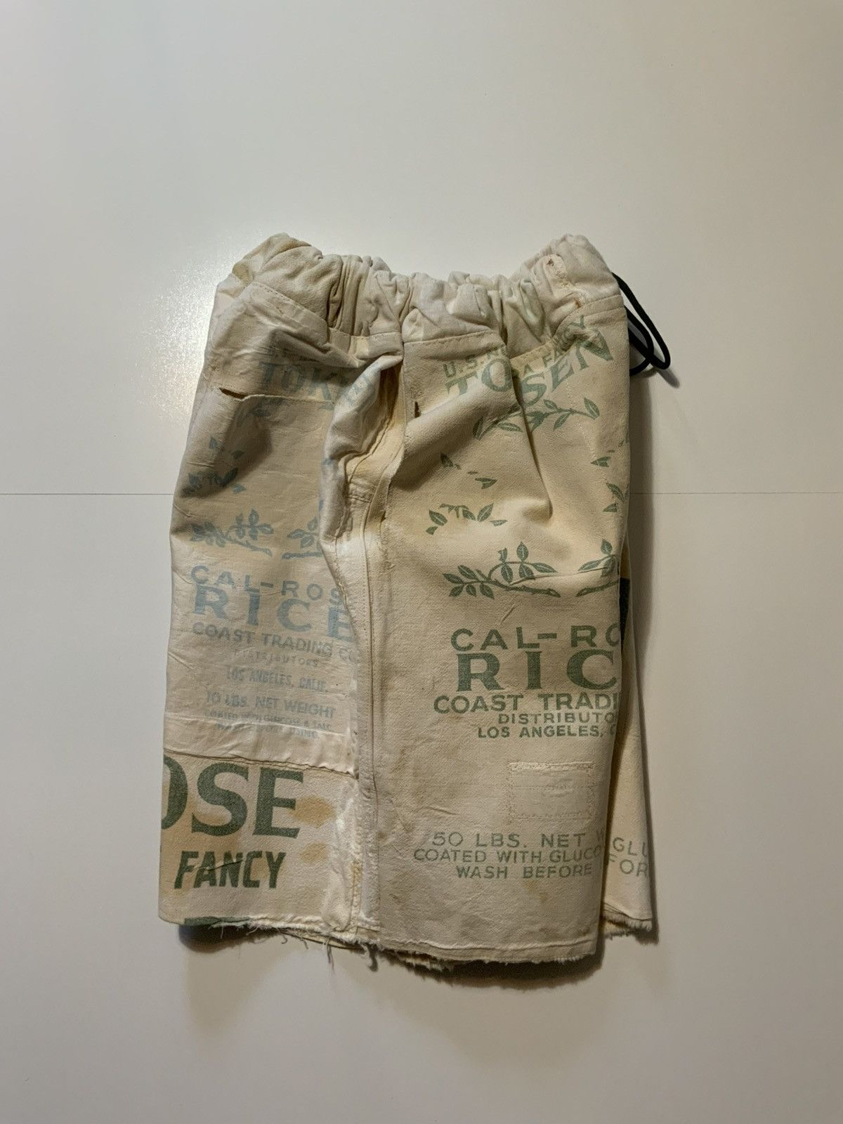 Vintage Cal Rose Rice Bag Canvas Cloth Dyed Patchwork Sack Shorts Size US 32 / EU 48 - 2 Thumbnail