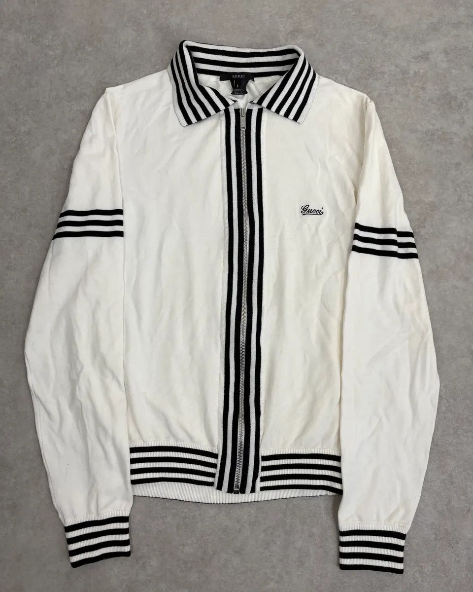 Gucci 2000s Gucci Black & White Signature Cardigan Zip-up Sweater Size US S / EU 44-46 / 1 - 1 Thumbnail