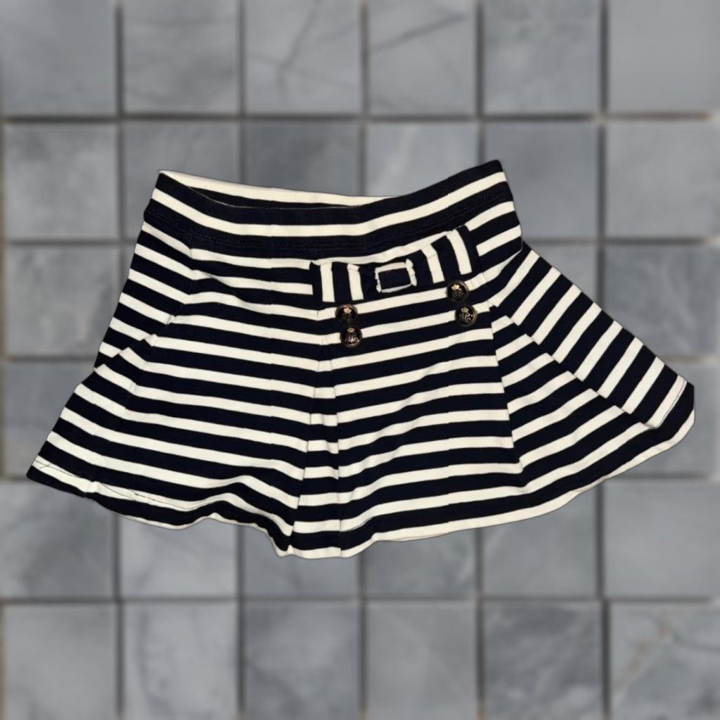 Juicy Couture VINTAGE Juicy Couture Striped Mini Skirt Navy White Nautical Y2K Size 12 Size 34" / US 12 / IT 48 - 1 Thumbnail