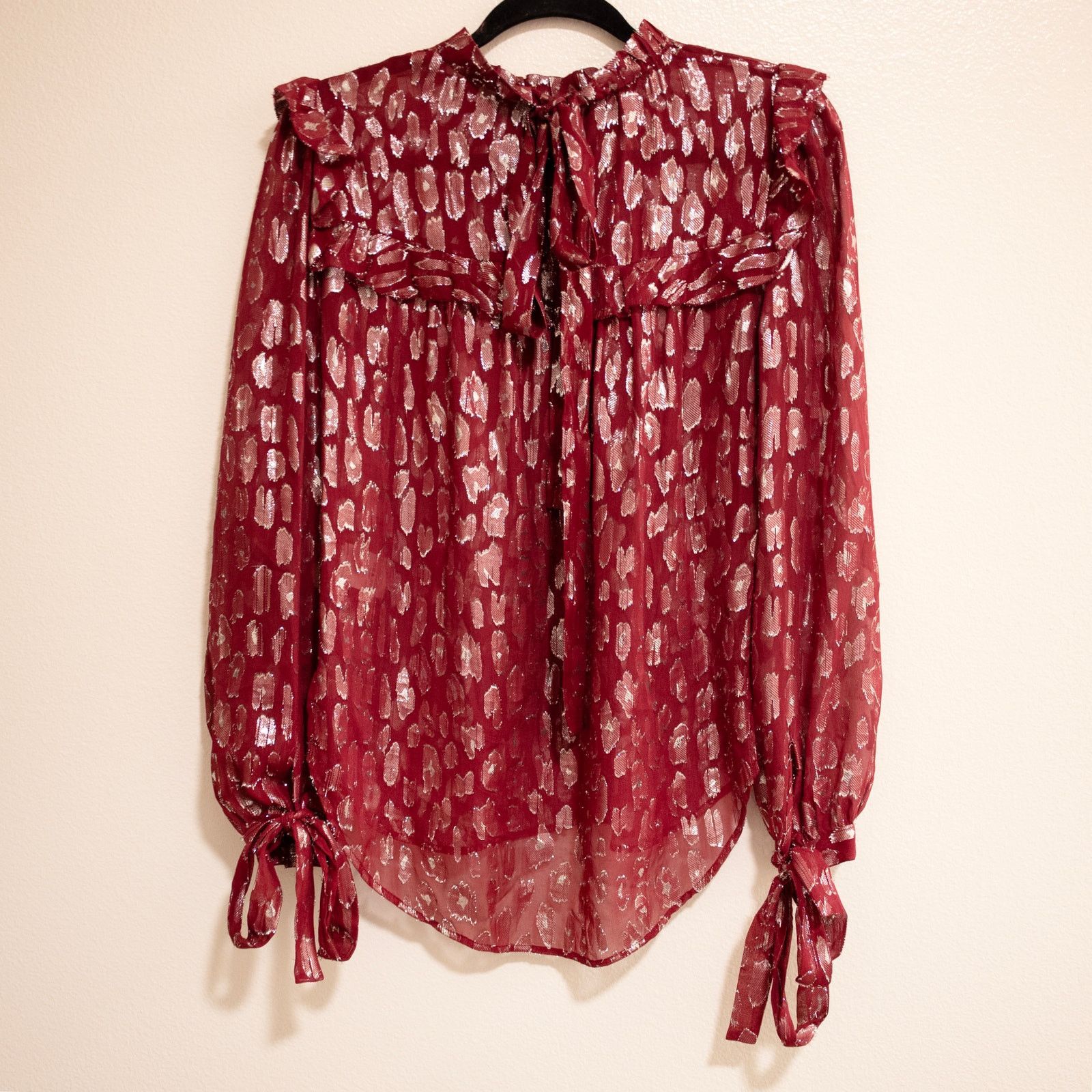 Veronica Beard Veronica Beard Brooks Top Magenta Metallic Size S / US 4 / IT 40 - 4 Thumbnail