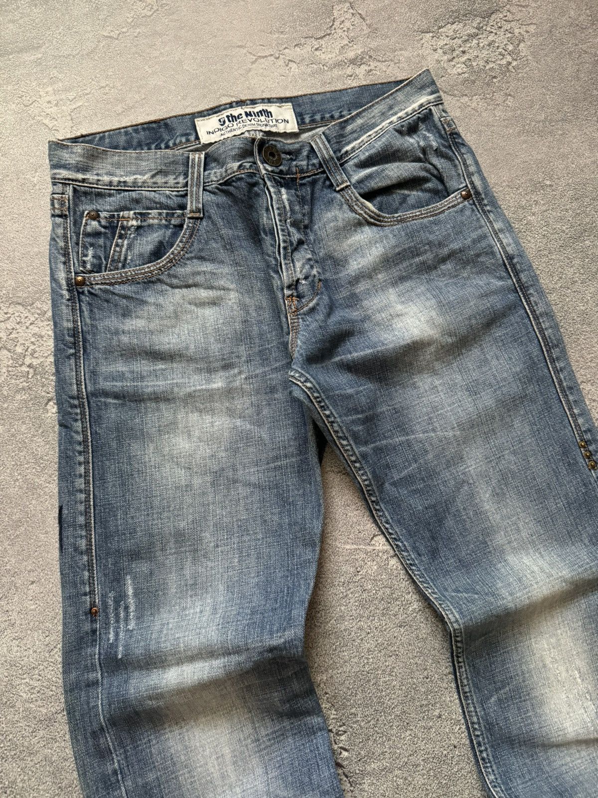 Japanese Brand The ninth 32/32 blue denim pant trouser Jean big logo scull Size US 32 / EU 48 - 12 Thumbnail