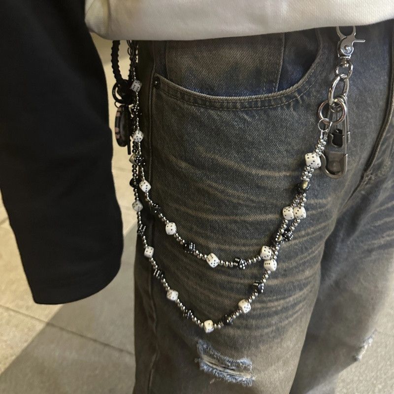 Japanese Brand × Jewelry Retro Bilayer Black White lucky Dice Baccarat Pearl Chain Size ONE SIZE - 3 Thumbnail
