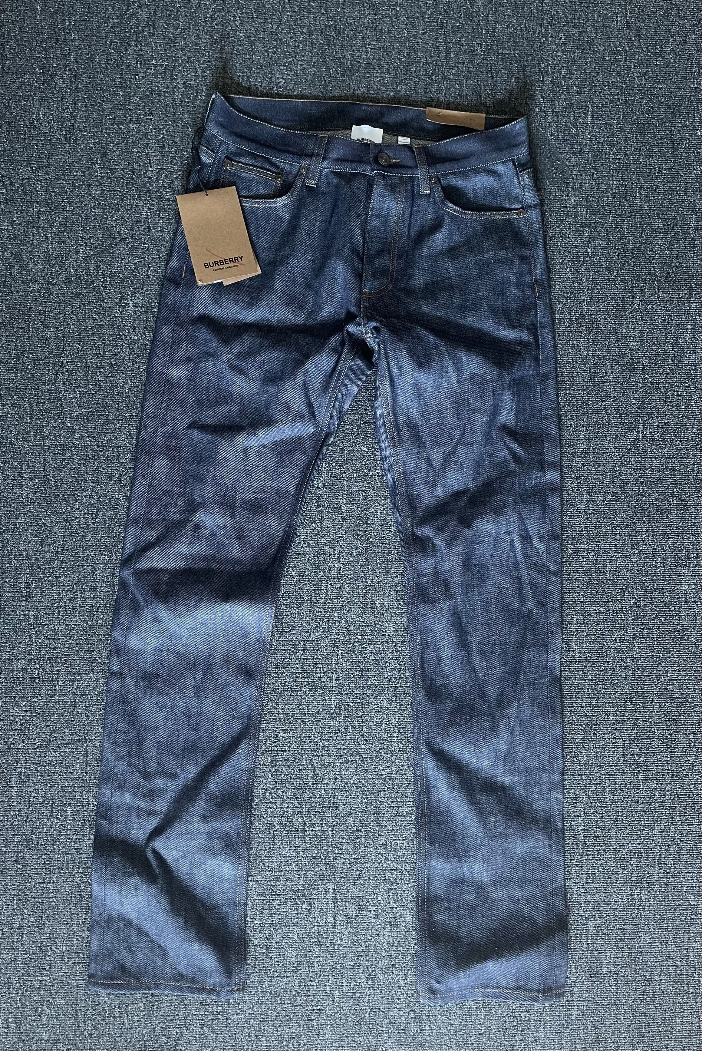 image of Burberry Blue Jeans Size 31 in Black Blue, Men's