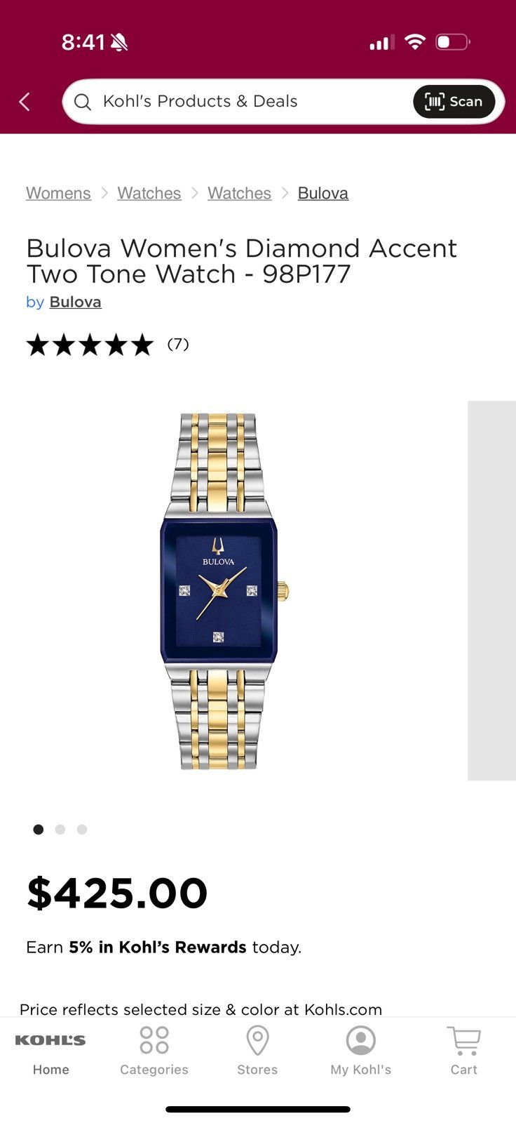 Bulova Bulova Women's Diamond Accent Two Tone Watch - 98P177 Size 30 - 7 Thumbnail
