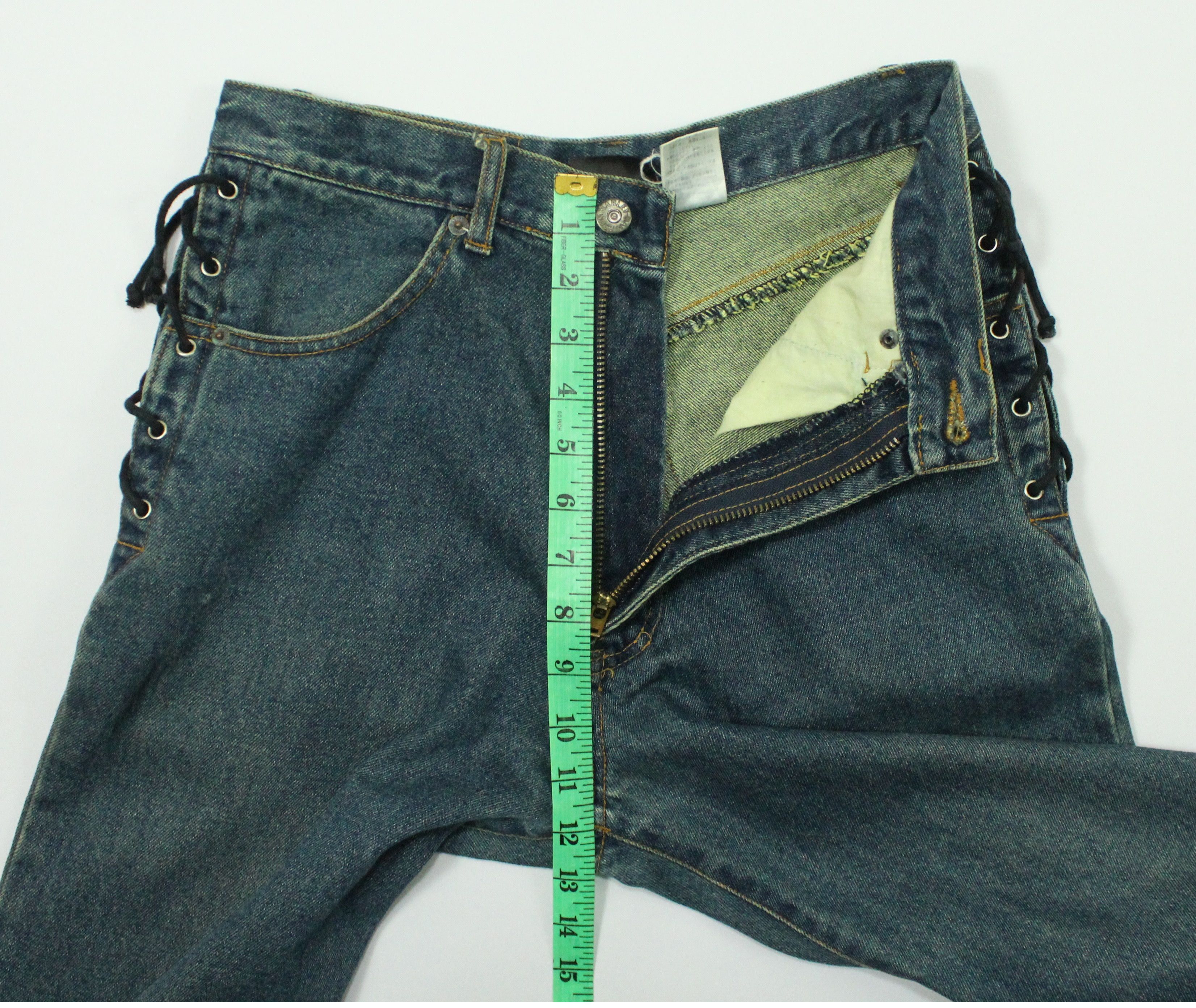 Harley Davidson Lace Up Sided HARLEY DAVIDSON Denim Distressed Jeans Size 28" / US 6 / IT 42 - 21 Thumbnail