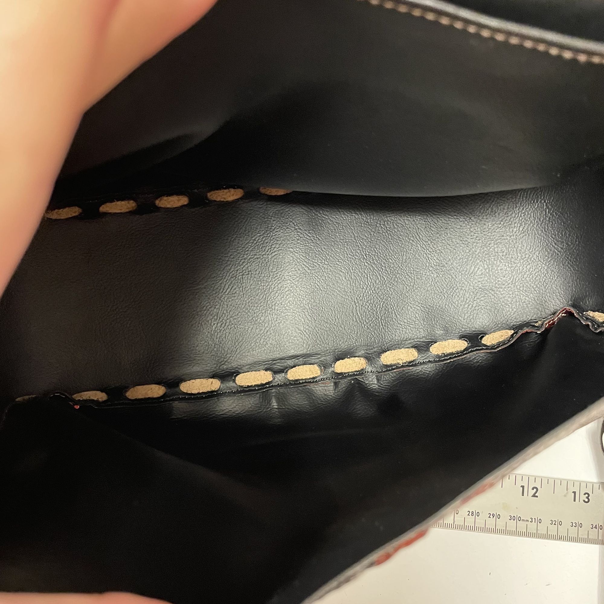 Other Vtg 2 Tone Black Mahogany EEL SKIN Handbag HIPPIE Purse Size ONE SIZE - 7 Thumbnail