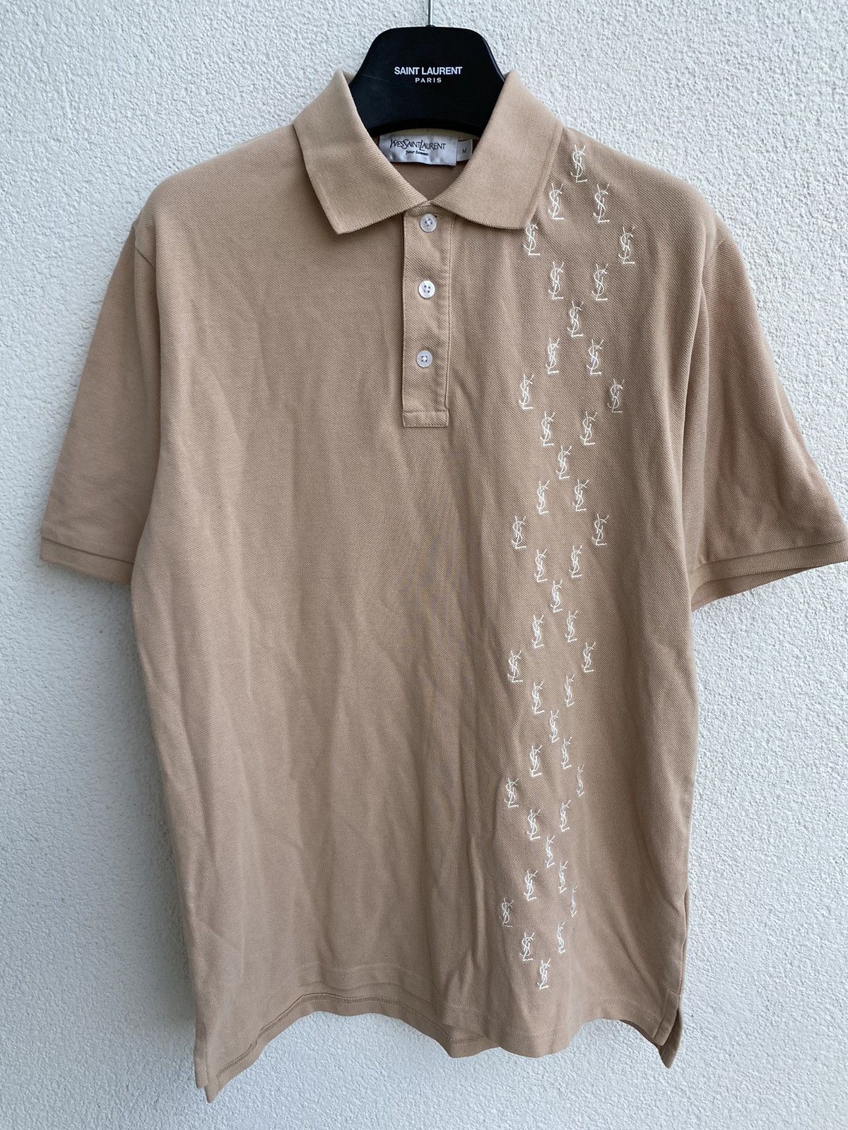 Yves Saint Laurent Monogram YSL Polo Beige YSL T-shirt YSL Shirt Size US M / EU 48-50 / 2 - 2 Thumbnail