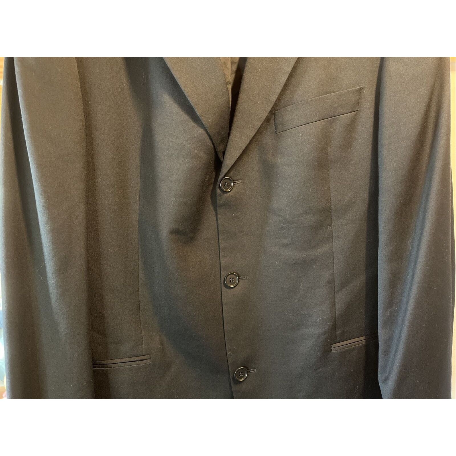 Hugo Boss Hugo Boss Einstein Men’s 42L 22x33 Blazer Black Button Wool Size 42L - 6 Thumbnail