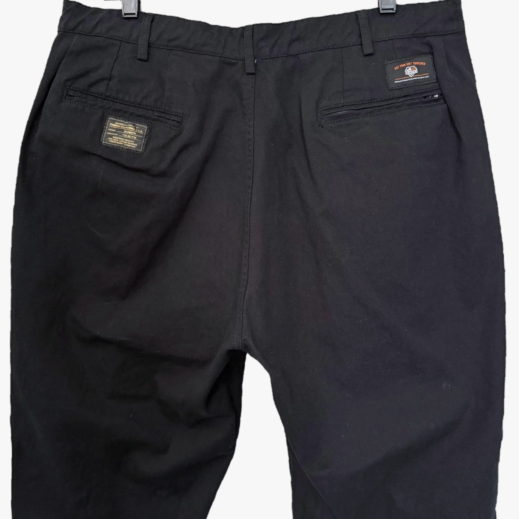 Vintage FAIRFAX APPAREL Pleated Cuffed Skater Pants Black Men's Large Baggy Relaxed-Fit Chino 5-Pocket Grunge Retro Size US 33 - 6 Thumbnail