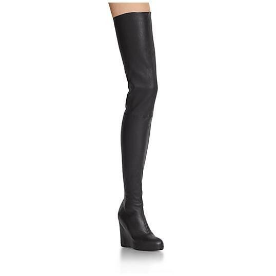 Maison Margiela MAISON MARTIN MARGIELA Leather Wedge Thigh Boots Size US 6 / IT 36 - 1 Thumbnail