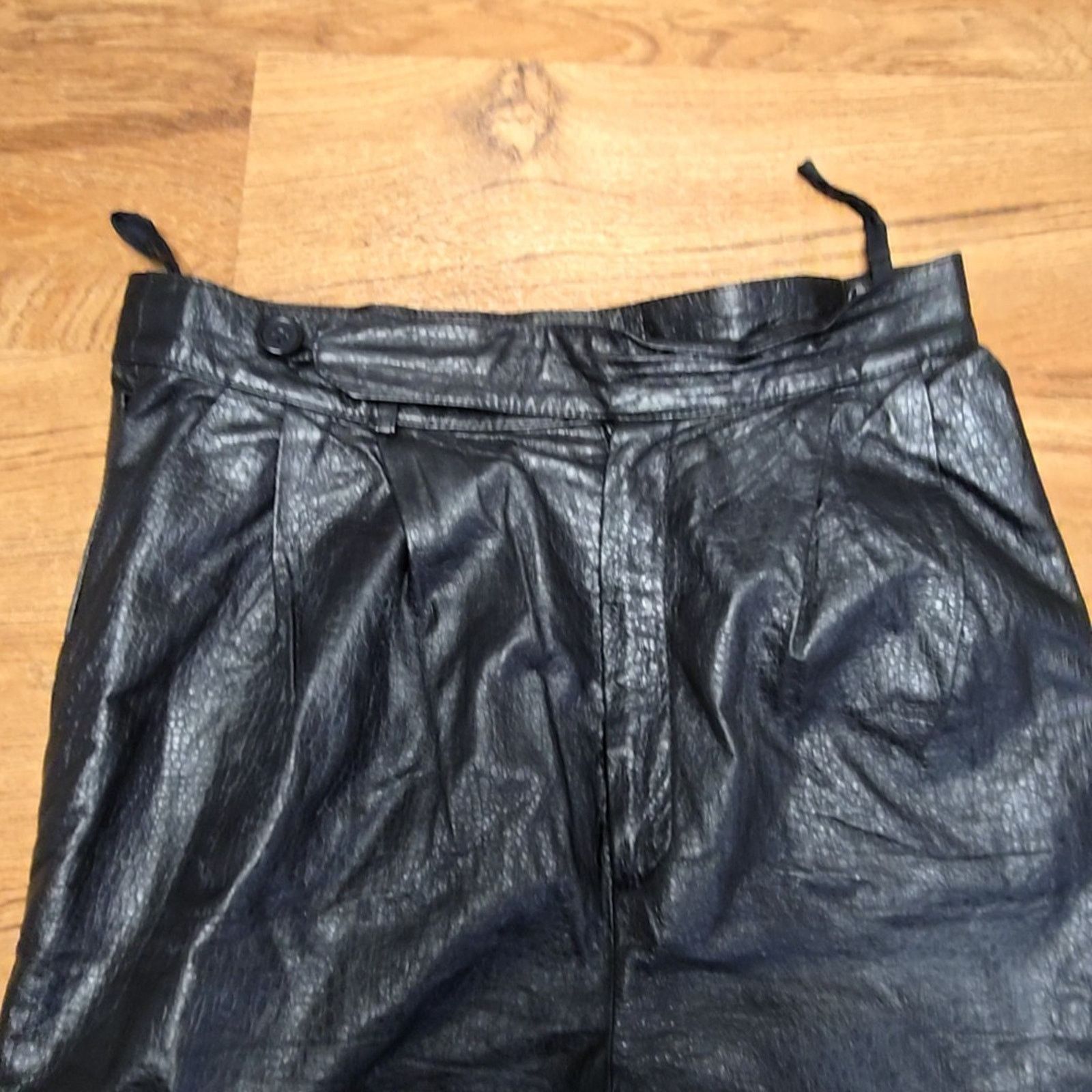 Vintage Vintage Omanti New York Genuine Leather Pants Black 12 90s Size 34" / US 12 / IT 48 - 5 Thumbnail