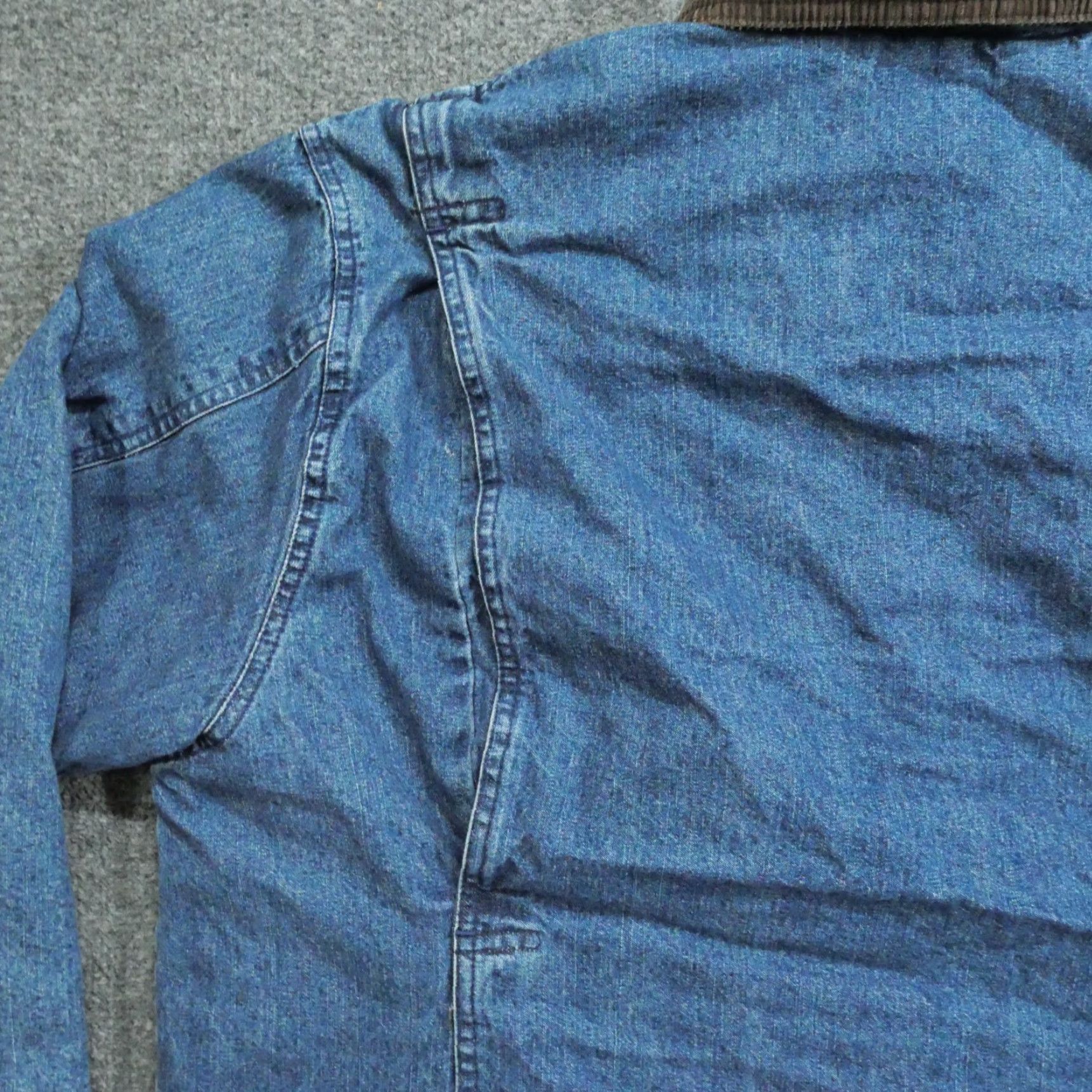 Faded Glory VINTAGE Chore Jacket Womens Large Blue Denim Lined Barn Coat 90s Y2K Faded Glory Jacket Ladies Size L / US 10 / IT 46 - 7 Thumbnail