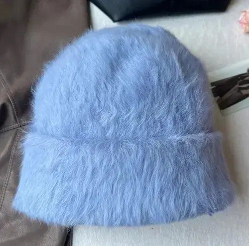 Other Rabbit Light Blue Fur Beanie Hat Size ONE SIZE - 2 Thumbnail