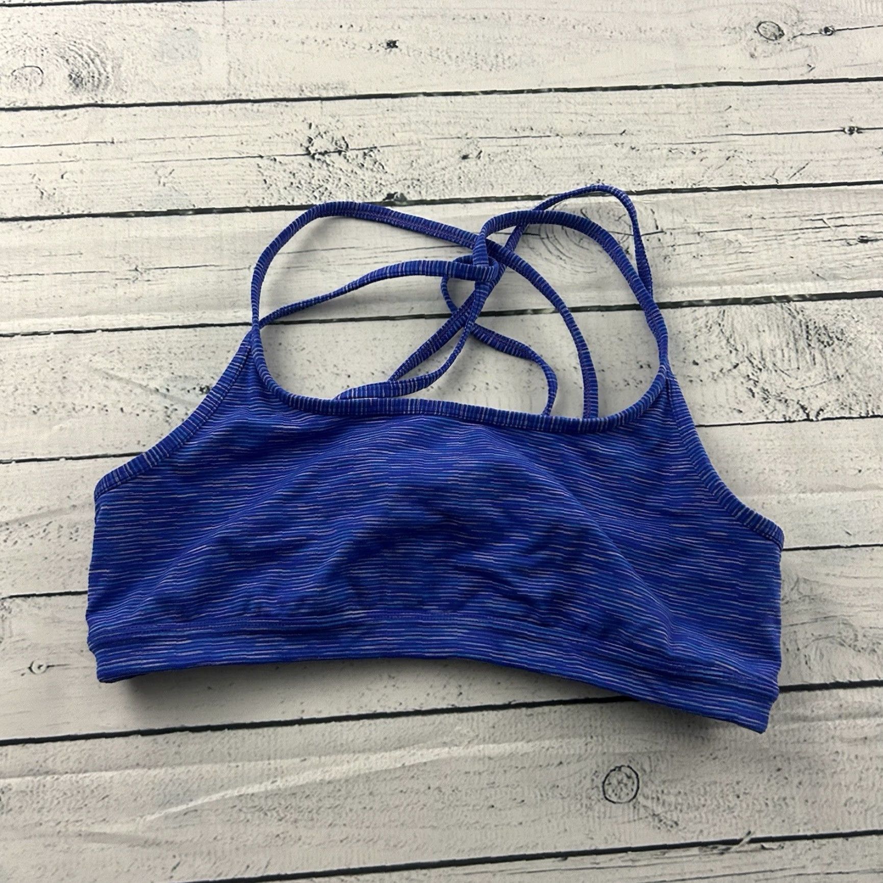 Athleta Athleta Sports Bra Women L Removable Pads Strappy Purple Blue Athletic Activewear Shirt Size ONE SIZE - 2 Thumbnail