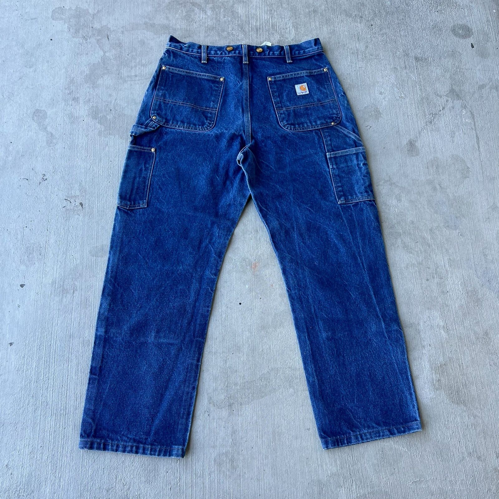 Carhartt × Vintage Carhartt denim blue jean double knee work carpenter pants Size US 33 - 4 Thumbnail