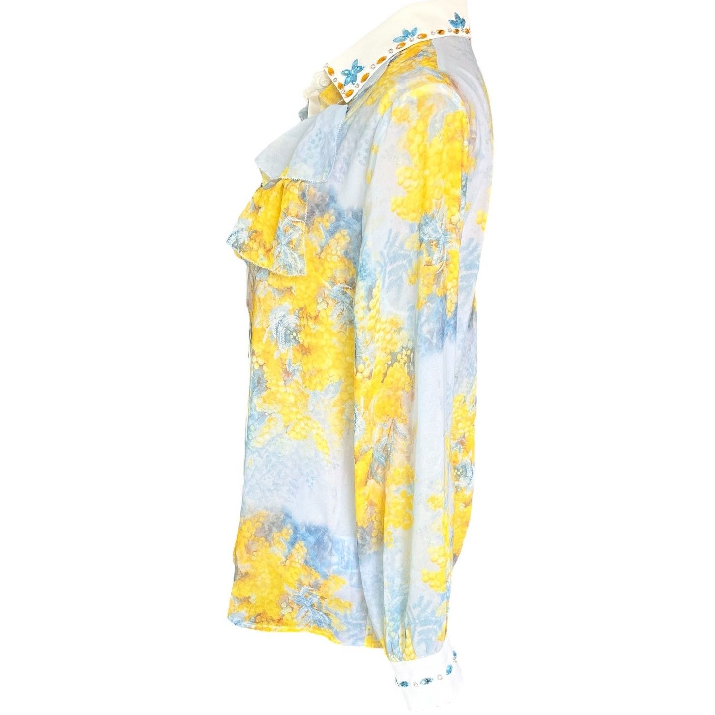 Other UVM Blouse Button Down Semi Sheer L Crystals Boho Retro Size L / US 10 / IT 46 - 9 Thumbnail