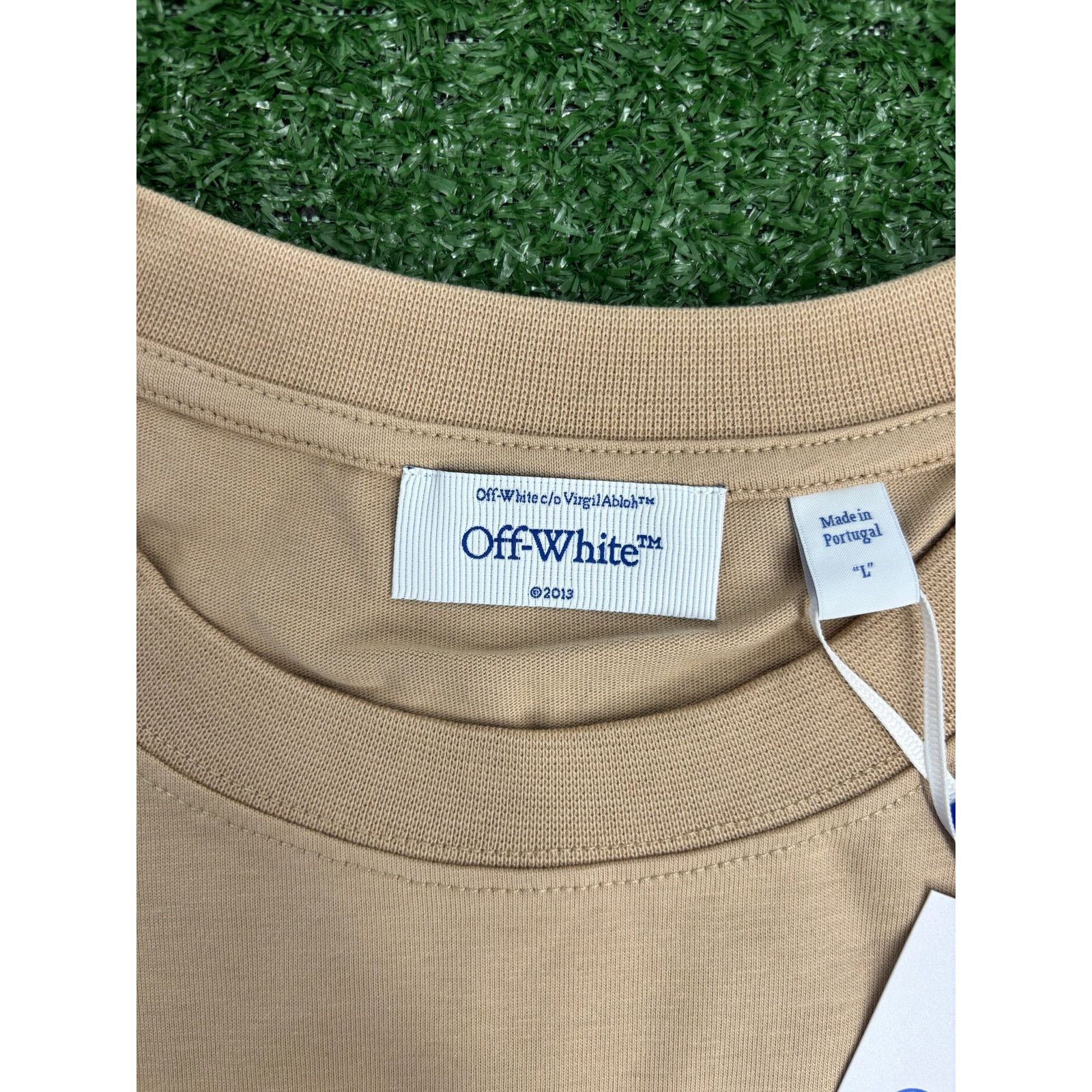 Off-White OFF-WHITE "Cryst Croco Logo" Slim Fit Beige T-Shirt Size XS Size US XS / EU 42 / 0 - 3 Thumbnail