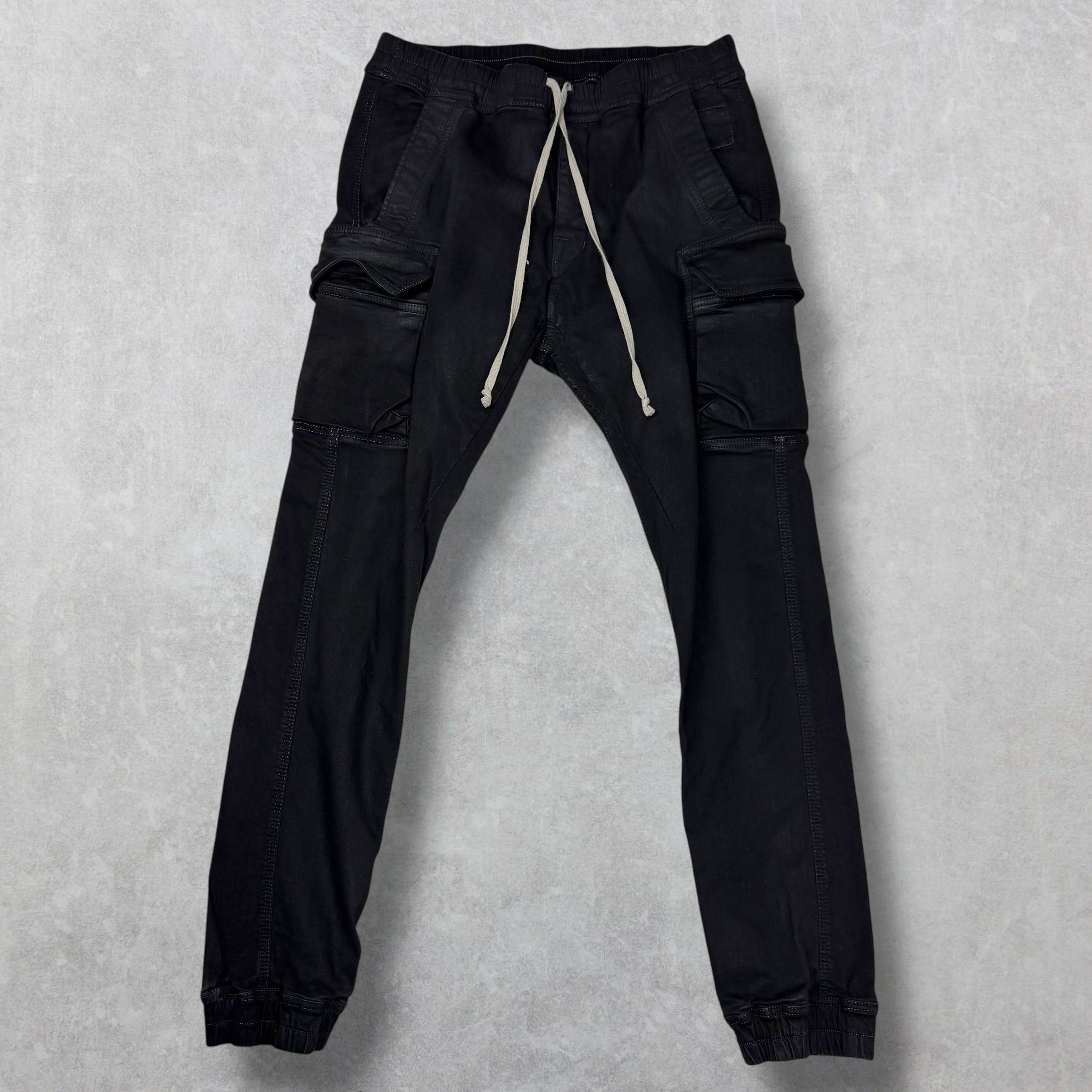 Rick Owens Rick Owens DRKSHDW 'Mastodon' Black Denim Cargo Pants XL Size US 36 / EU 52 - 1 Thumbnail
