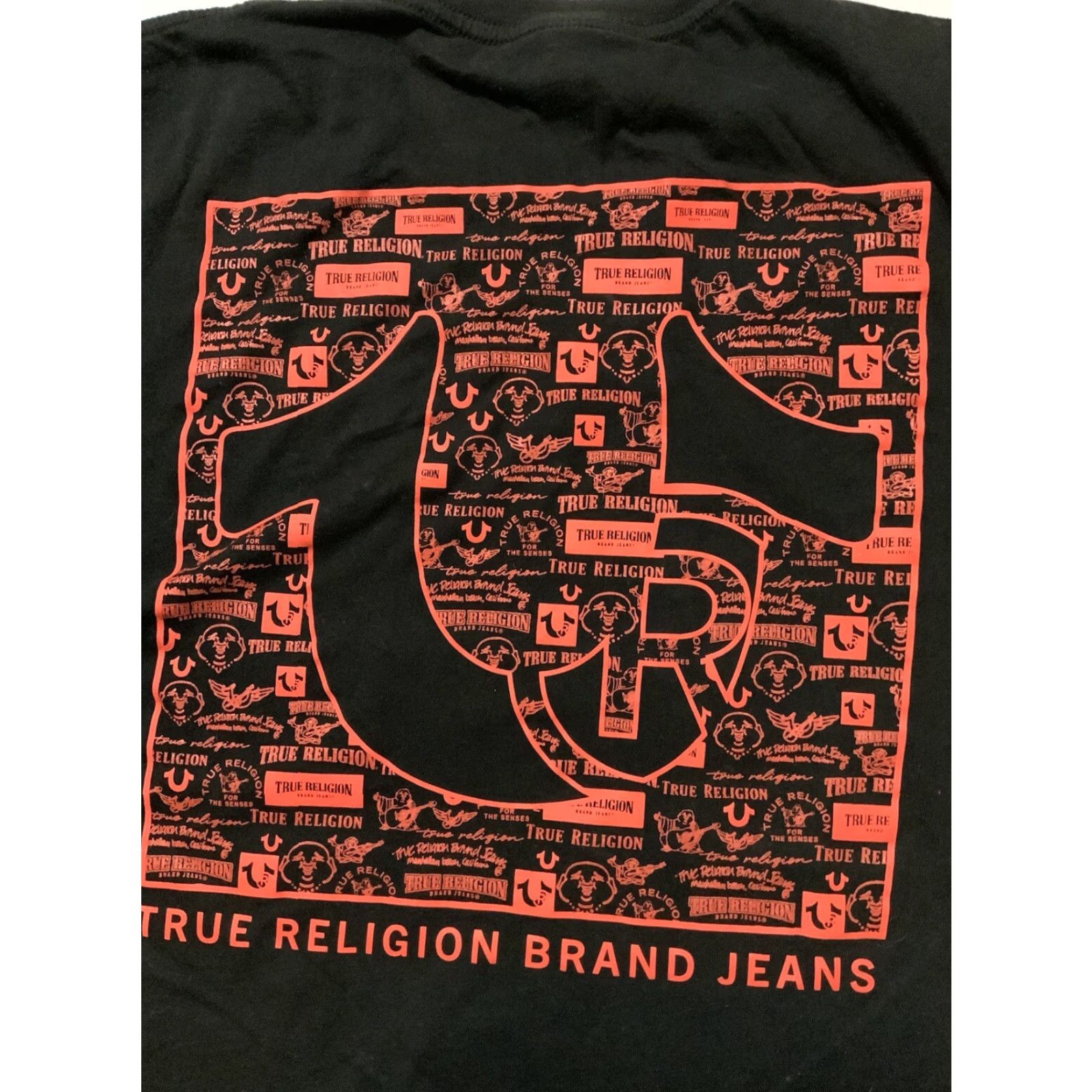 True Religion VINTAGE True Religion Jeans Horseshoe Buddha Black/Red Graphic S/S Crew T-Shirt 2XL Mens Size US XXL / EU 58 / 5 - 6 Thumbnail