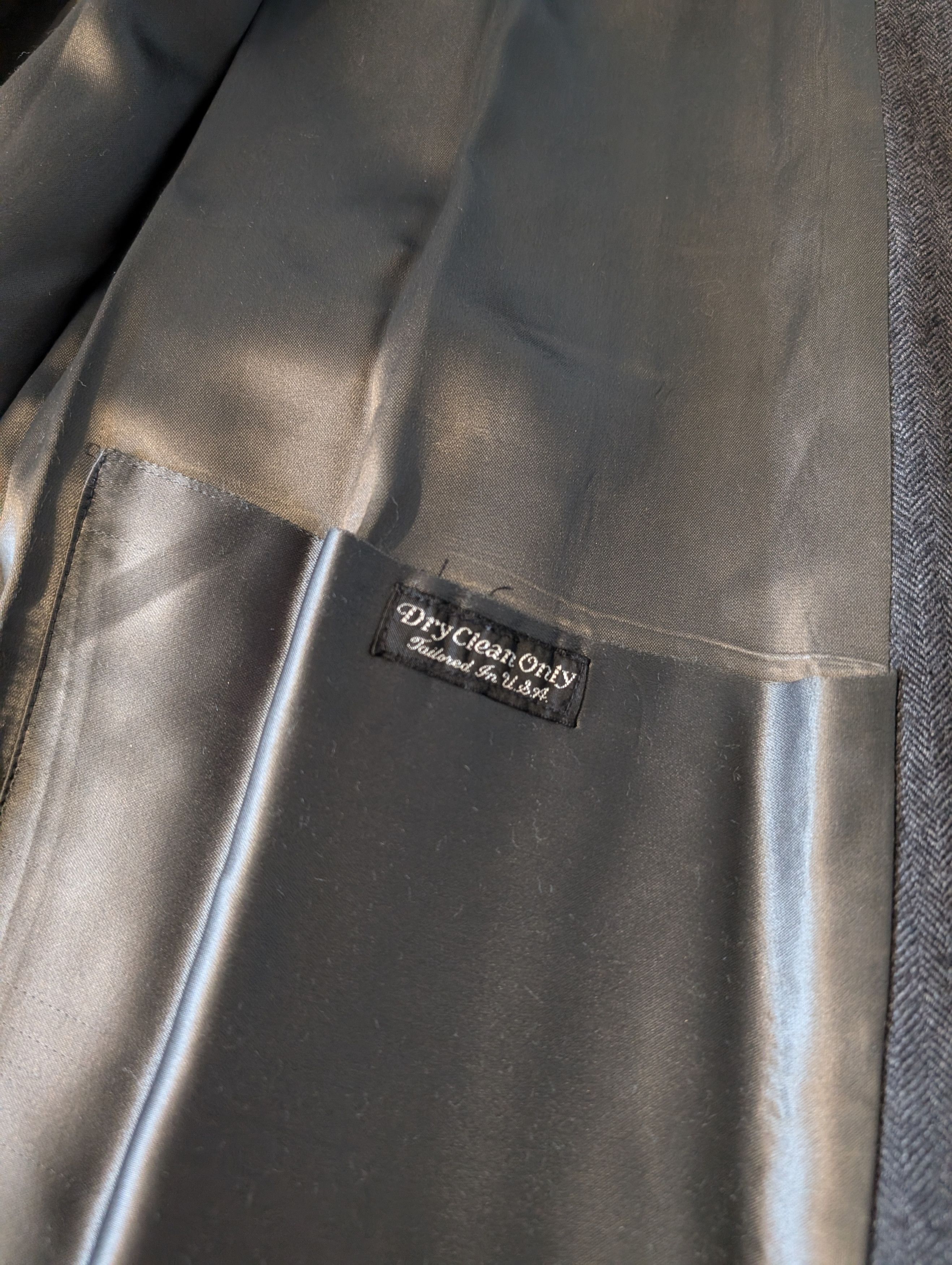 J. Press Charcoal Gray Herringbone Wool Overcoat USA 44 Size US L / EU 52-54 / 3 - 4 Thumbnail