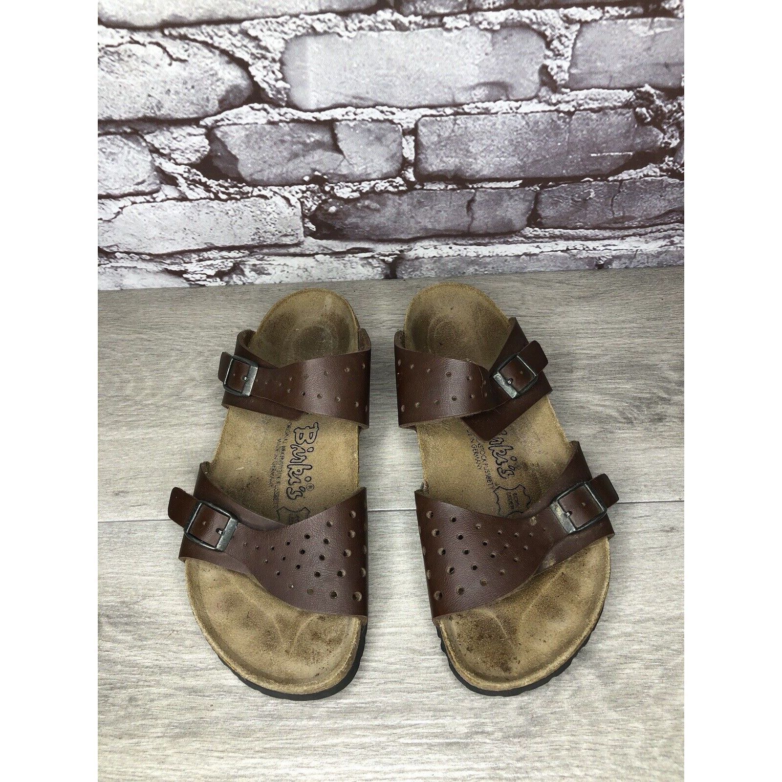 Birkenstock Birkenstock Birki's Freeport Brown Perforated Strap Sandals Size US 7 / IT 37 - 11 Thumbnail
