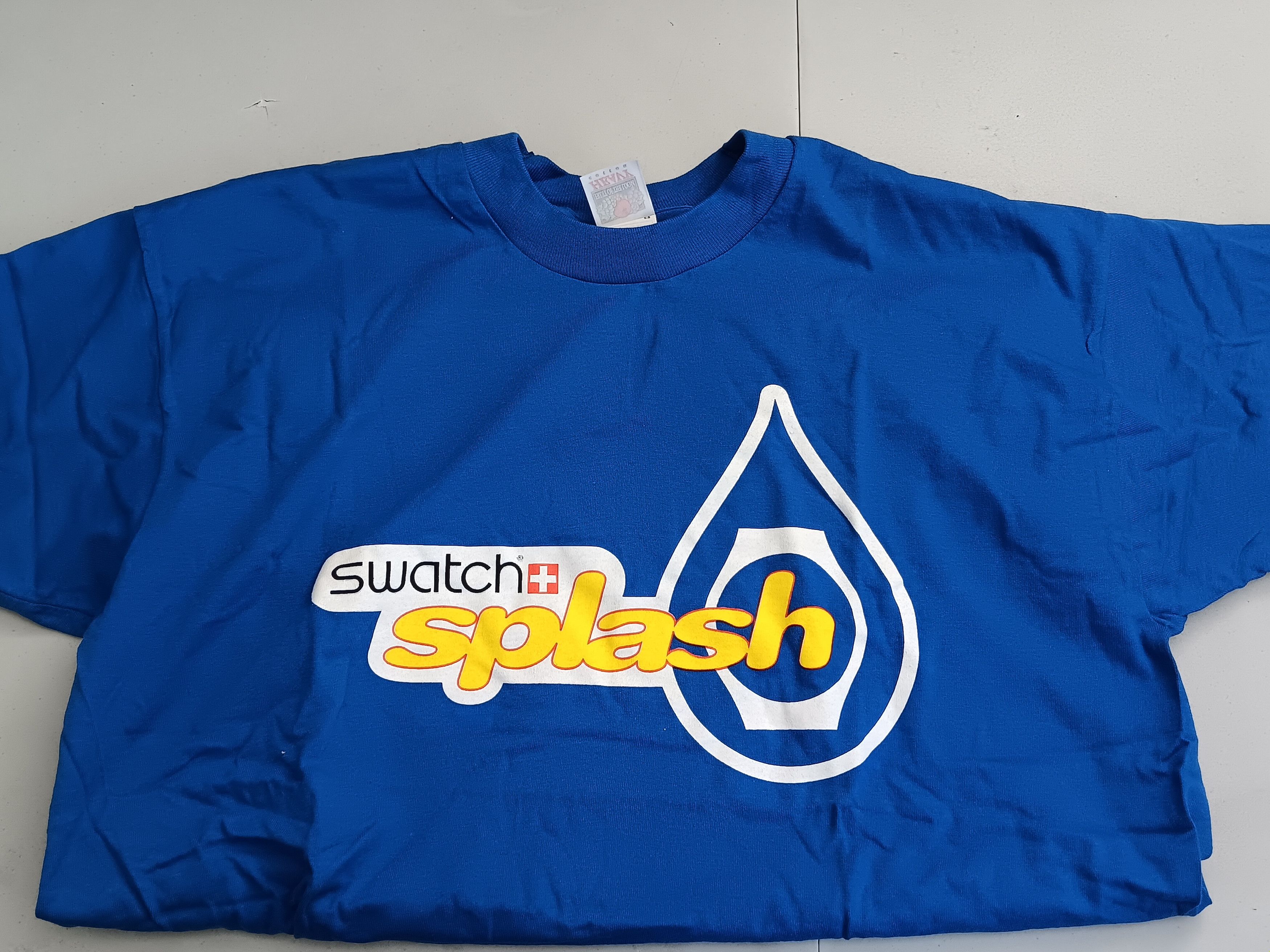 Fruit Of The Loom × Swatch Vintage 1990s Swatch Splash FOTL Tee - size X-LARGE Size US XL / EU 56 / 4 - 3 Thumbnail