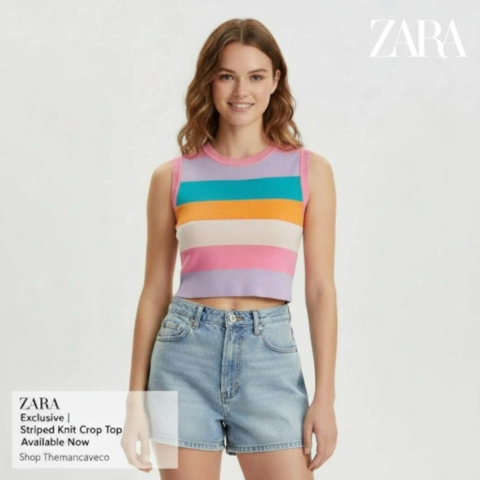 Zara ZARA Striped Knit Crop Top Size Large Size L / US 10 / IT 46 - 1 Thumbnail