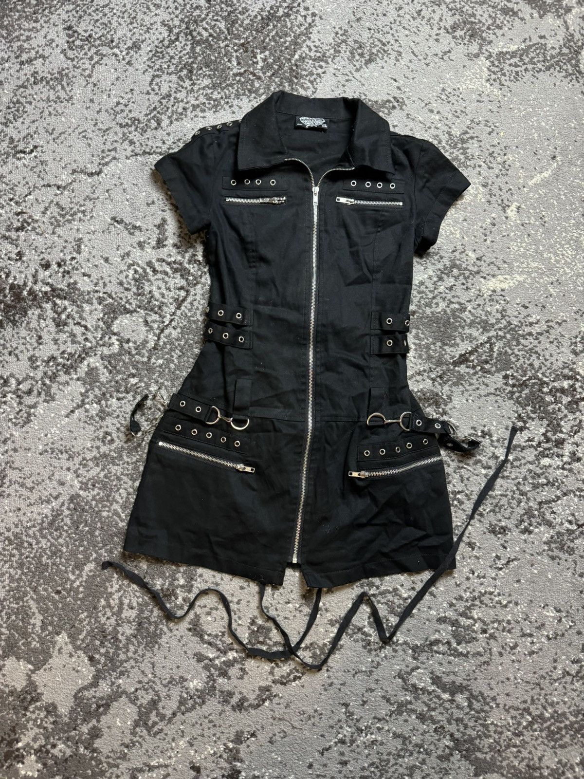 Pre-owned Avant Garde X If Six Was Nine Vintage Y2k Hearts & Roses Opium Owens Style Avantgarde Dres In Black