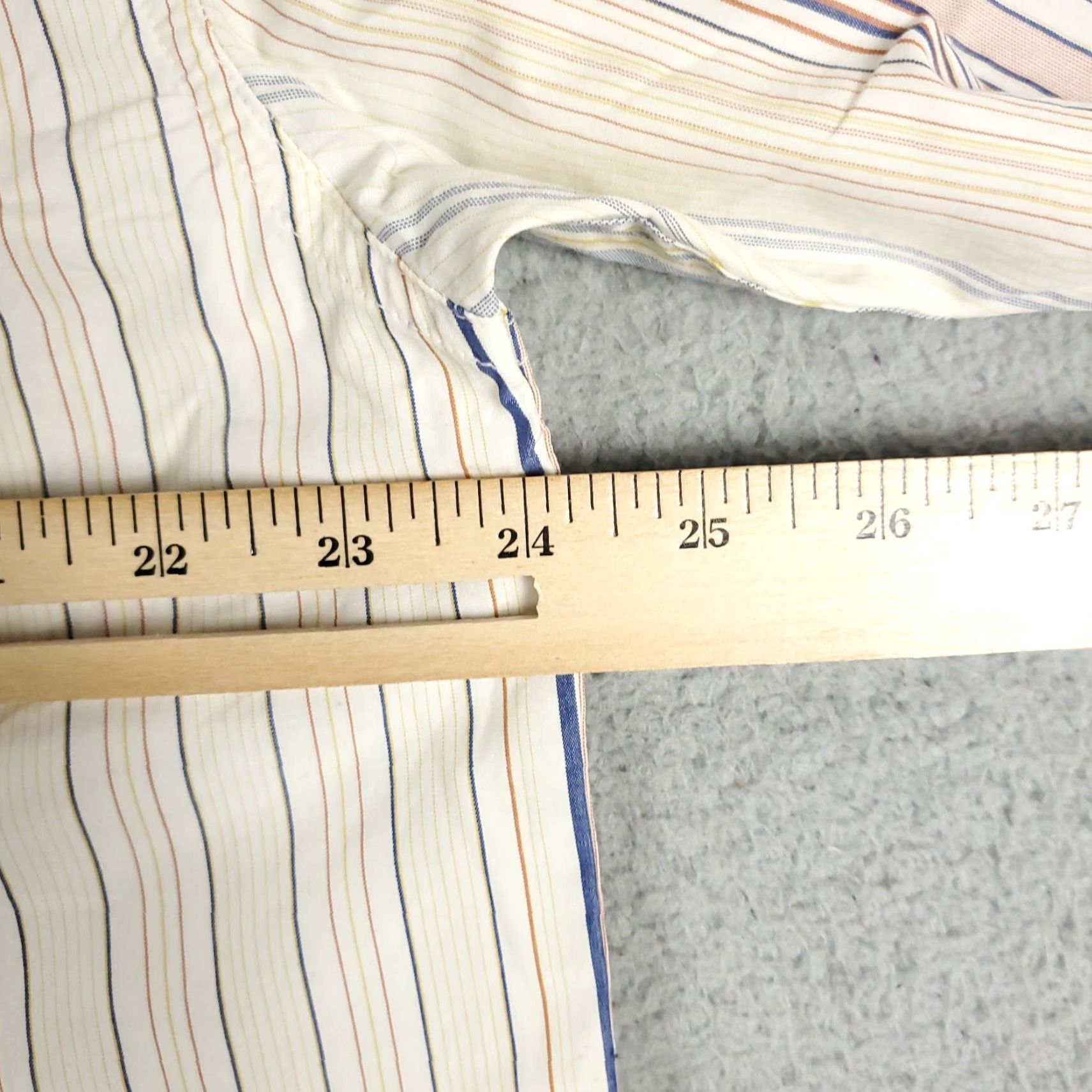 The Territory Ahead Territory Ahead Beige Striped Dress Shirt Mens L Button Up Long Sleeve 100% Cotton Casual/Business, Classic Pattern Size US L / EU 52-54 / 3 - 5 Thumbnail