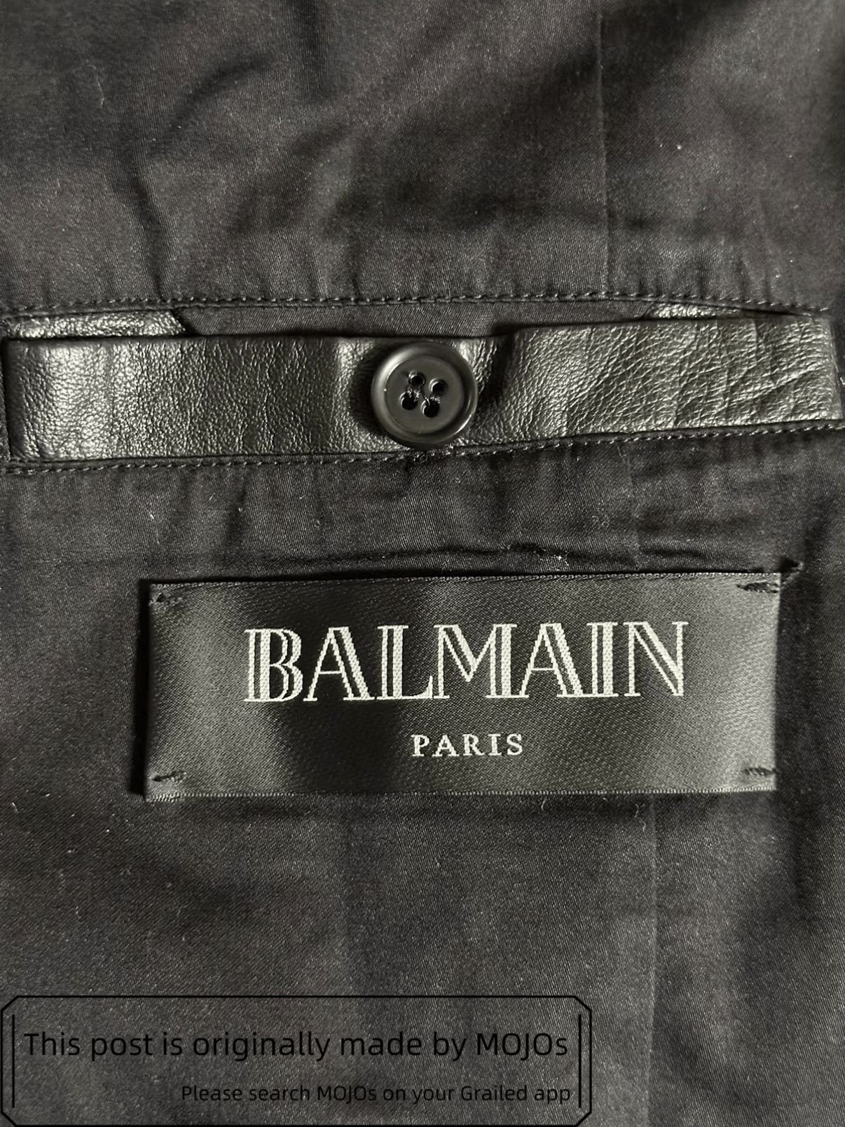 Balmain Sz 46 Balmain Padded Leather Bike Jacket mojos3222 Size US S / EU 44-46 / 1 - 5 Thumbnail