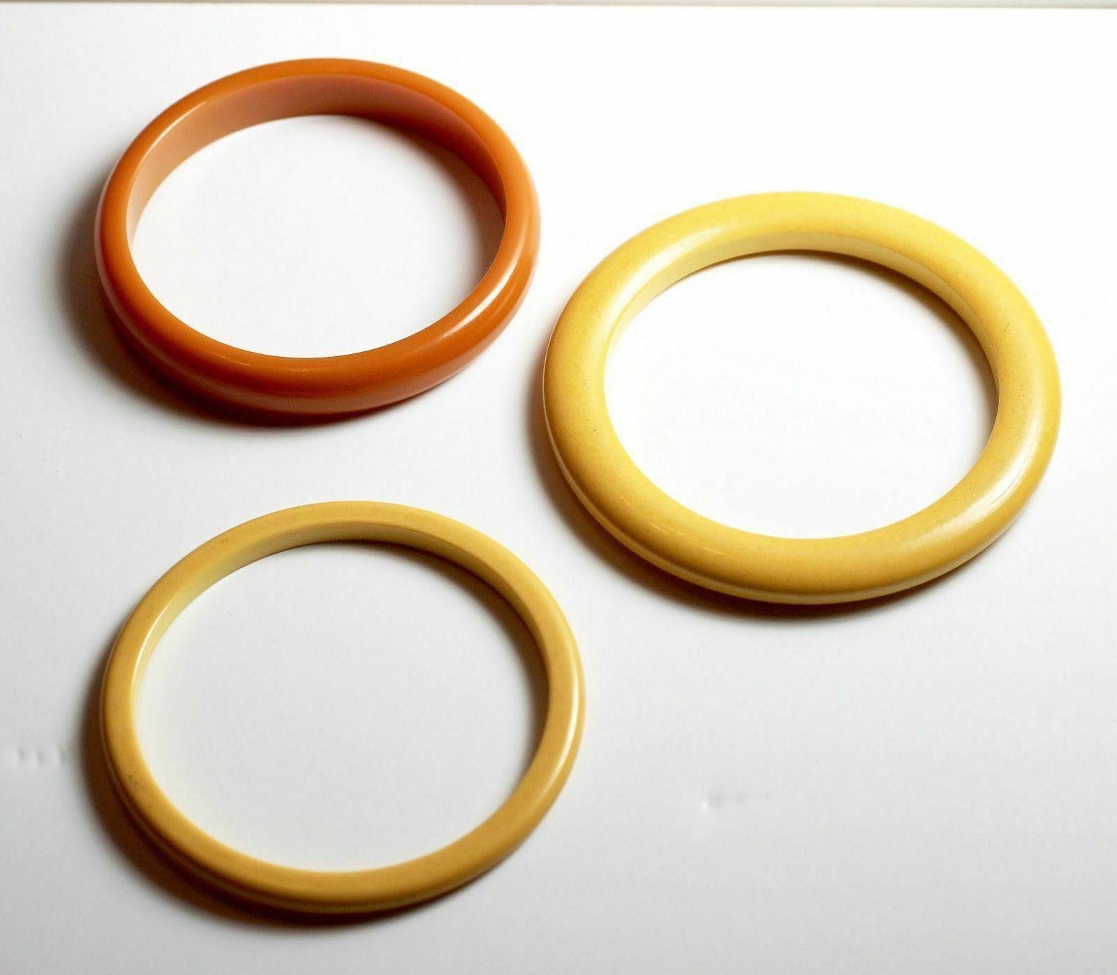 Designer Beige and Butterscotch Bakelite Bangles Set Size ONE SIZE - 1 Thumbnail