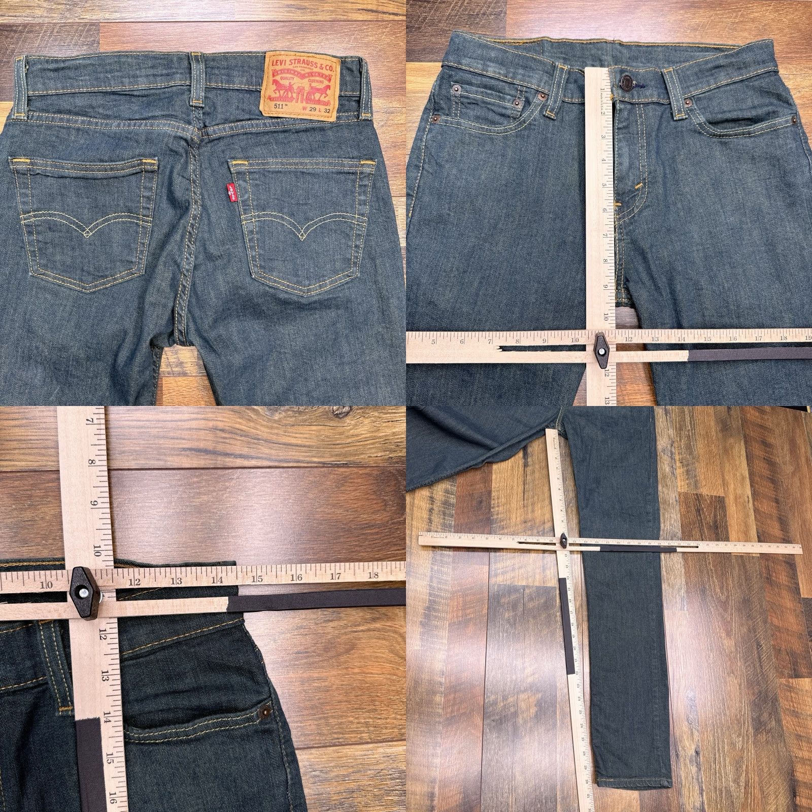 Levi's Levi's 511 Slim Jeans Mens 29x32 Blue Mid Rise Stretch Denim 5-Pocket Size US 29 - 8 Thumbnail